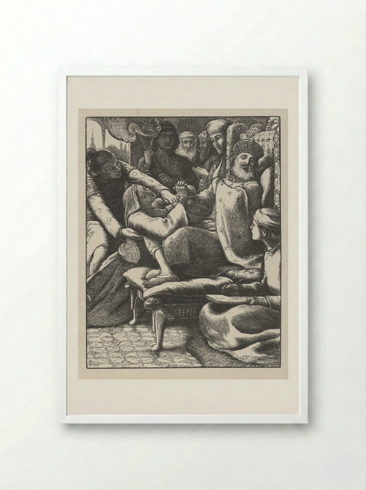 The Unjust Judge - John Everett Millais - Framed Print White