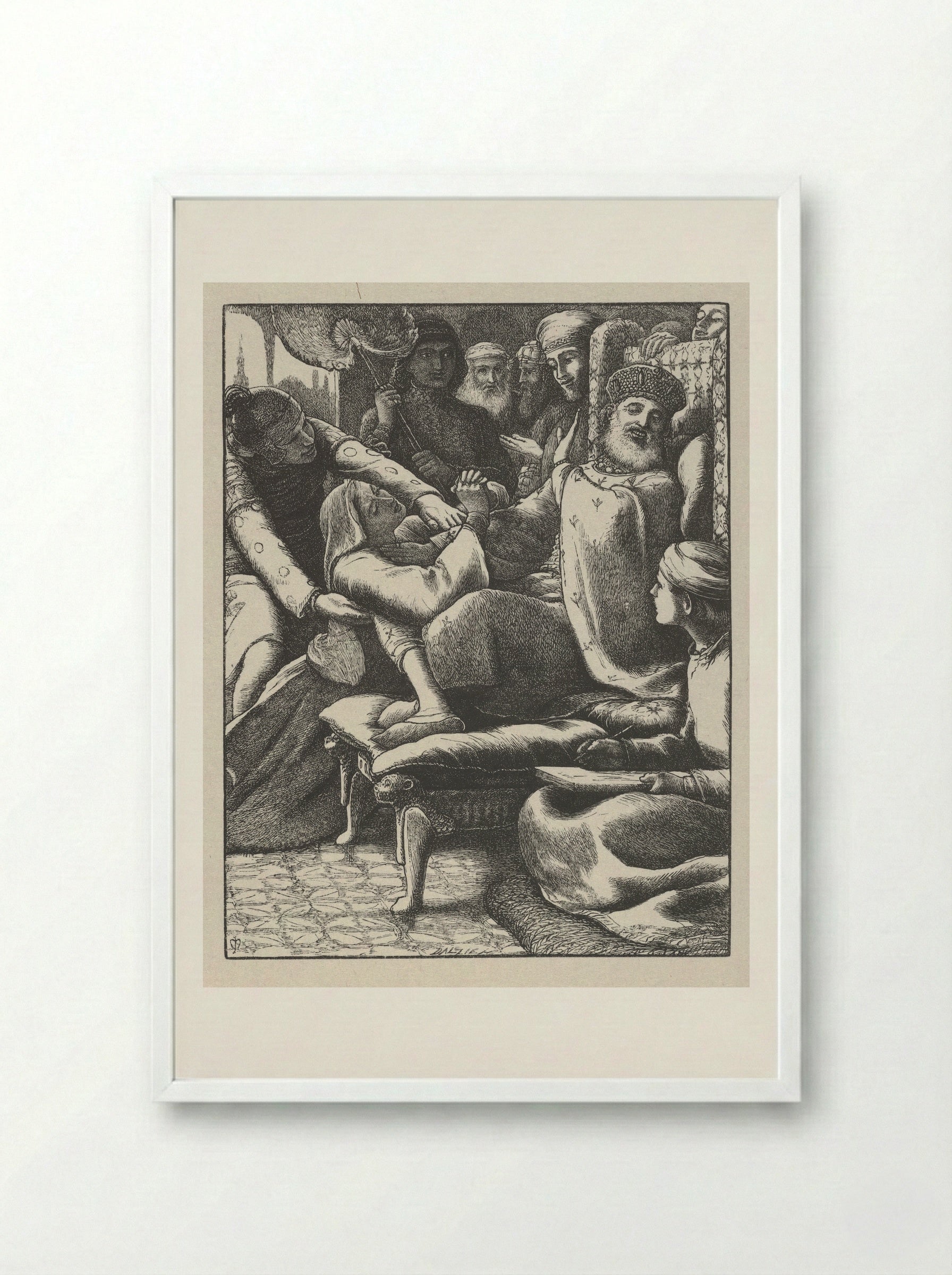 The Unjust Judge - John Everett Millais - Framed Print White
