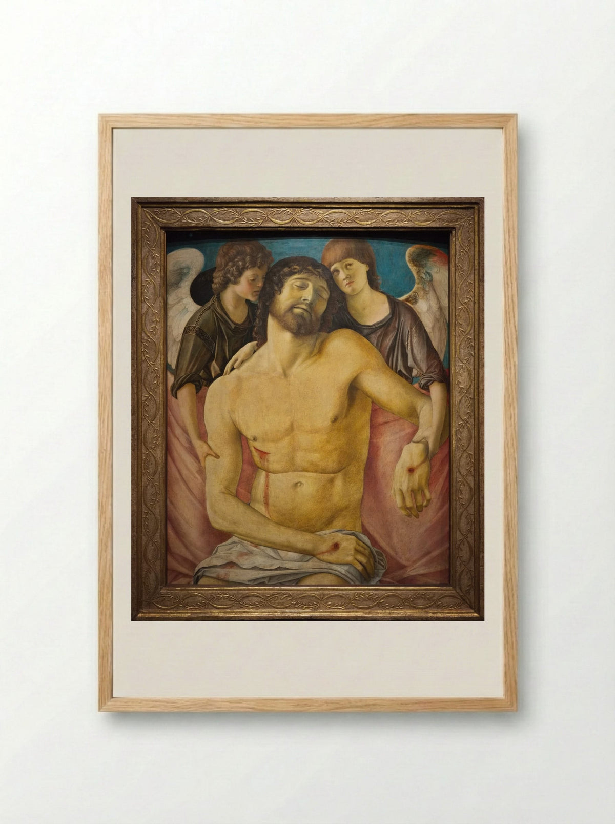Dead Christ Supported by Angels - Giovanni Bellini - Framed Print Wood