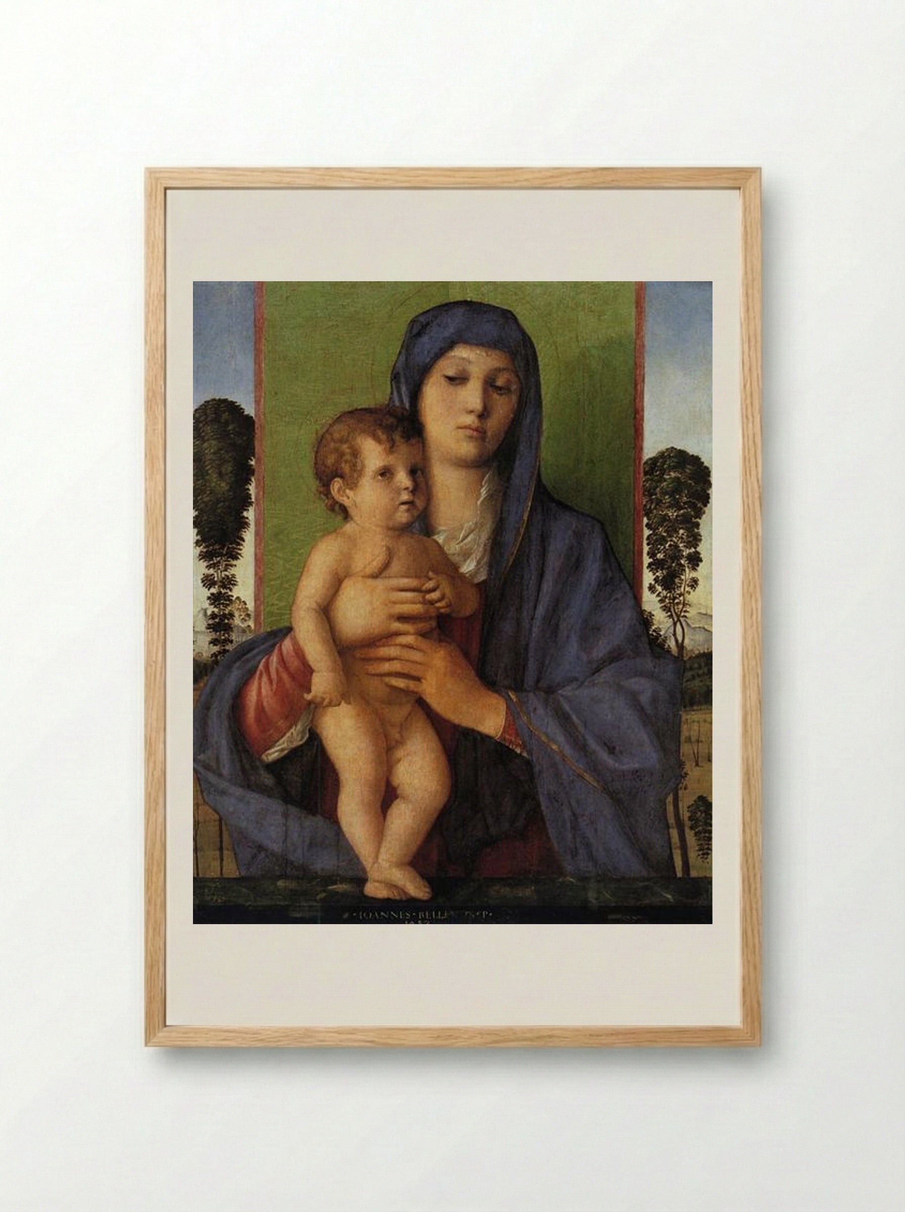 Madonna with Trees - Giovanni Bellini - Framed Print Wood