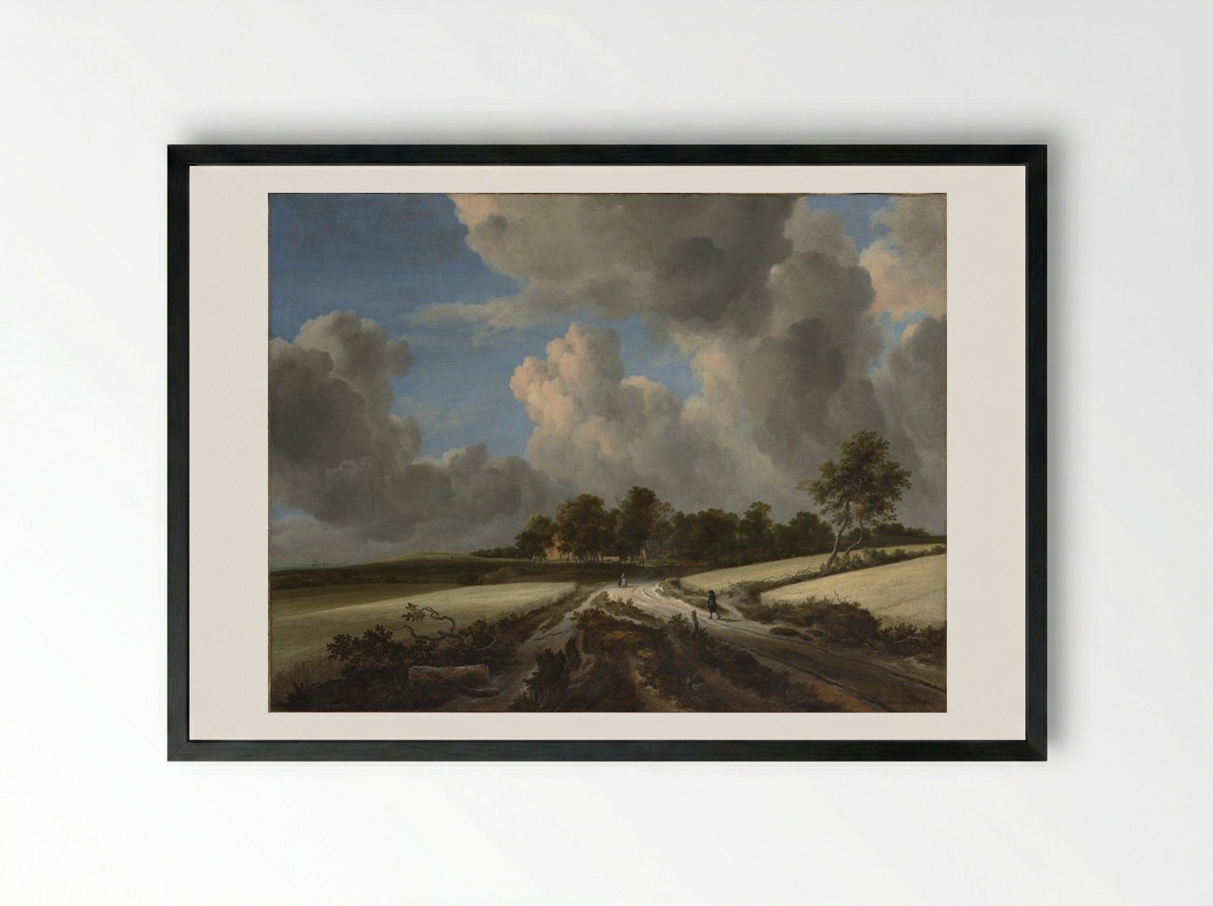 Wheat Fields - Jacob van Ruisdael - Framed Print Black