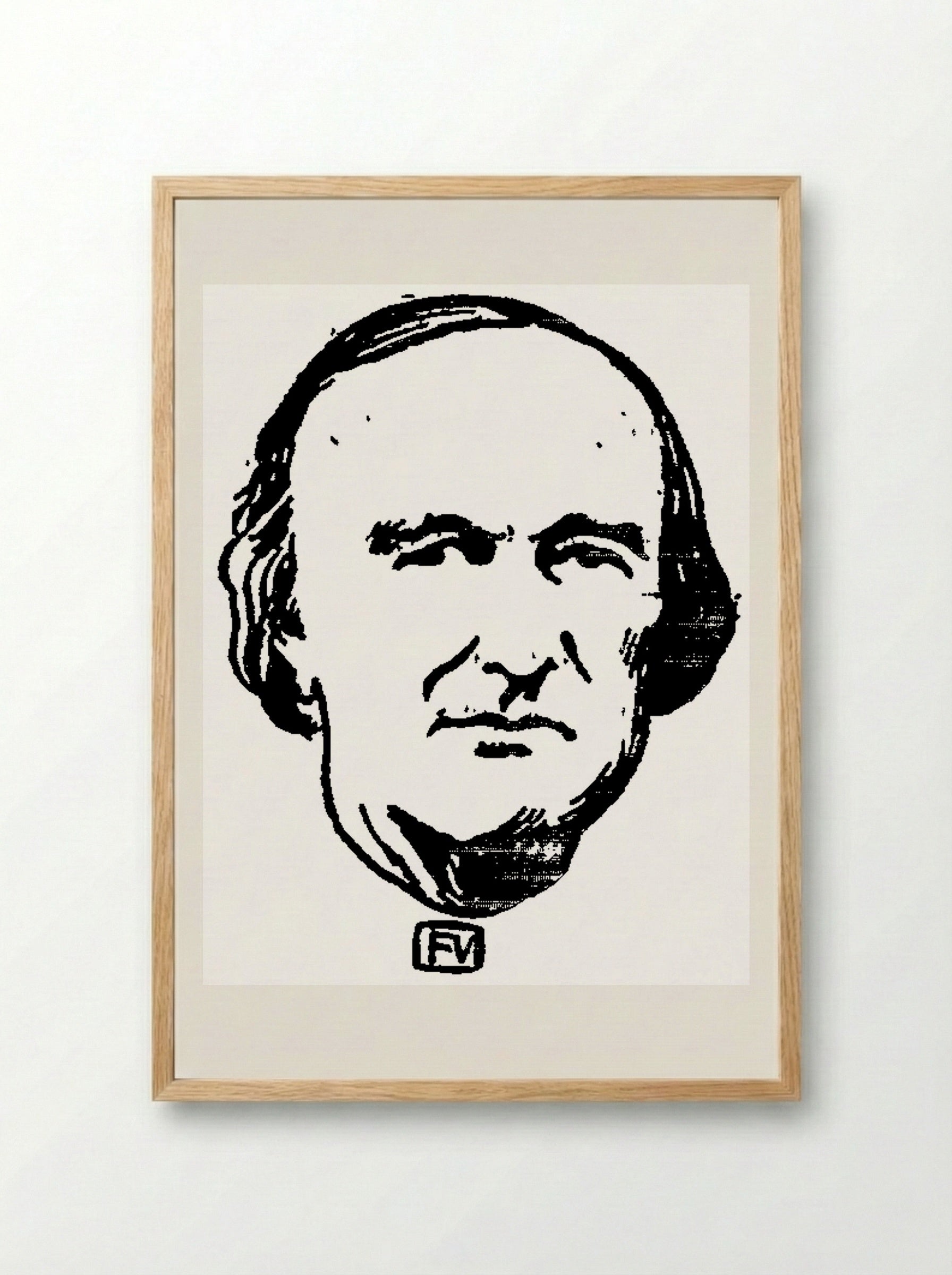 Portrait of Georges Darboy - Félix Vallotton - Framed Print Wood