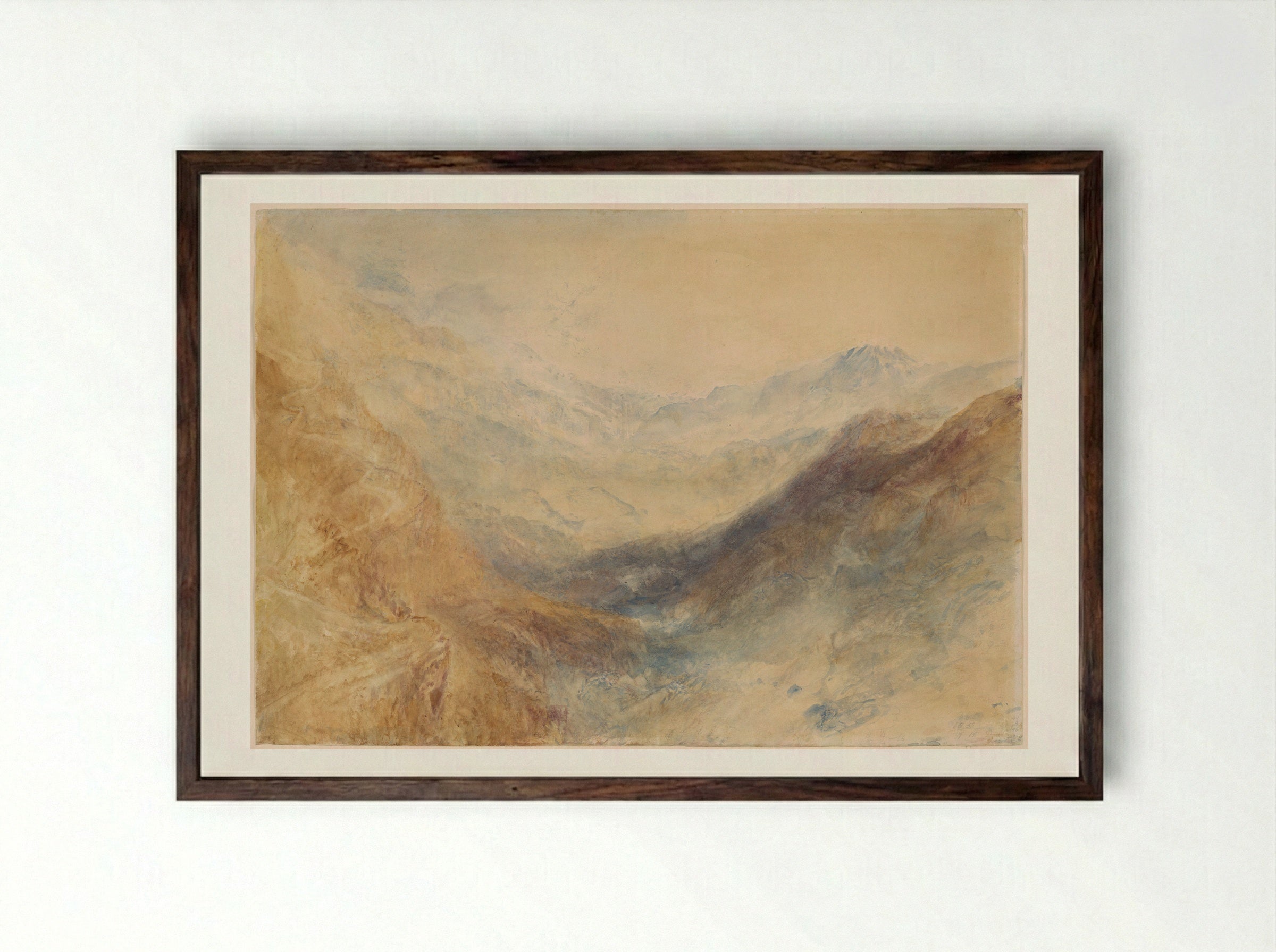 The Simplon Pass - Joseph Mallord William Turner - Framed Print Dark Wood