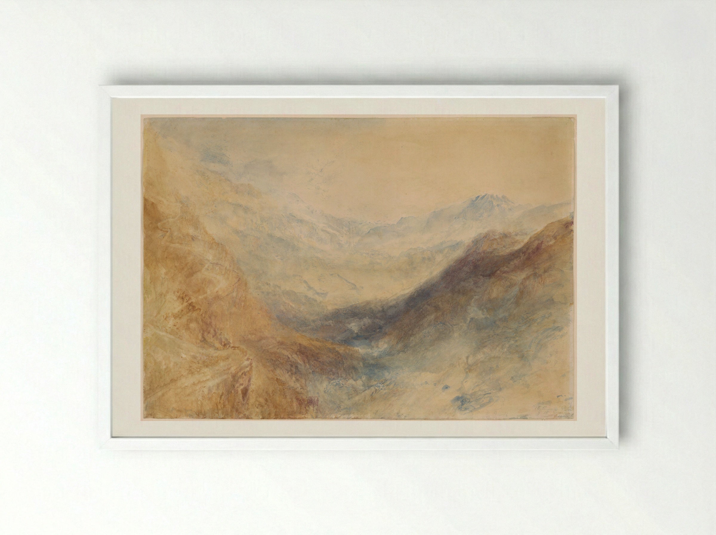 The Simplon Pass - Joseph Mallord William Turner - Framed Print White
