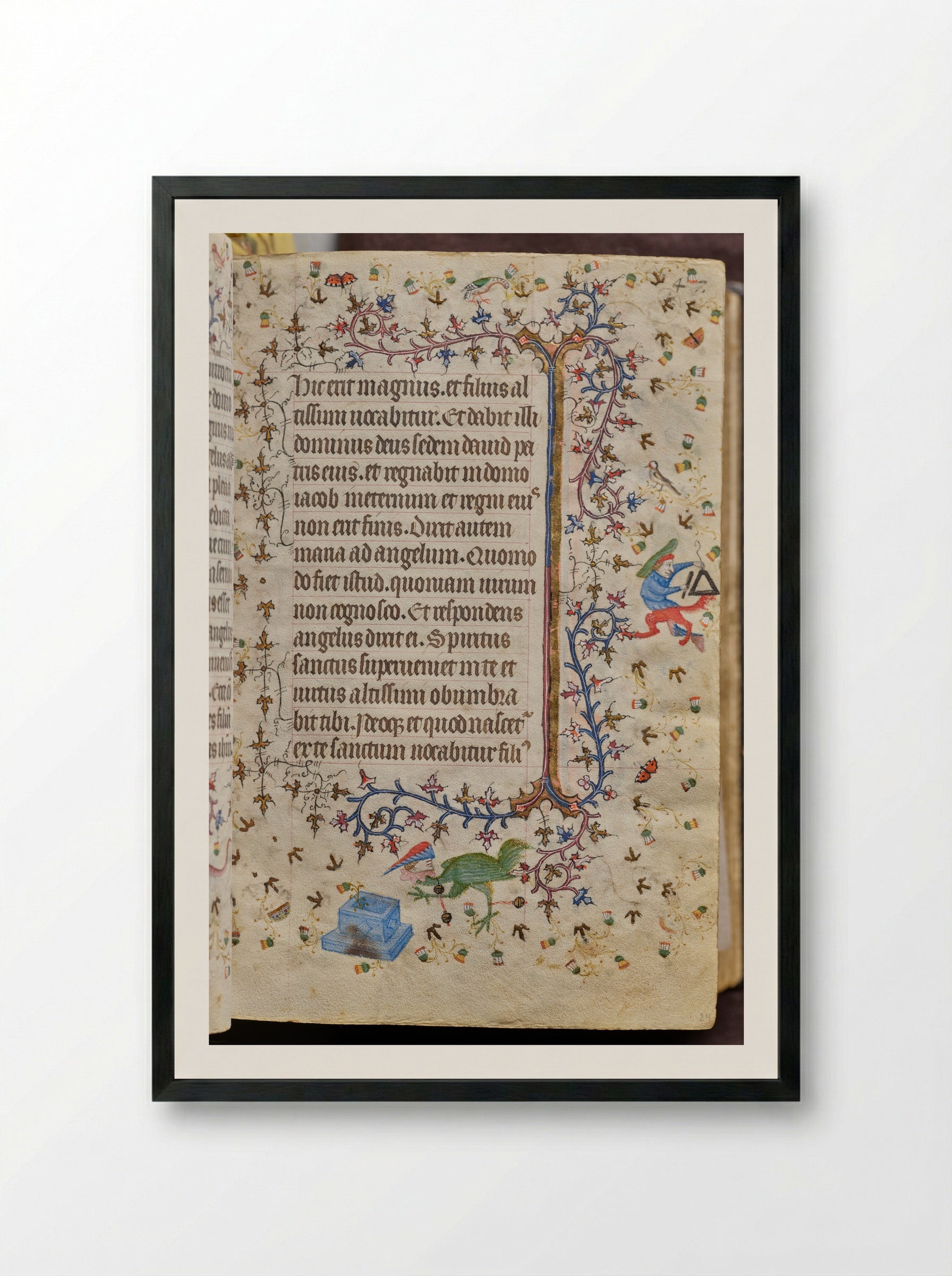 Hours of Charles the Noble, fol. 179r - Master of the Brussels Initials and Associates - Framed Print Black