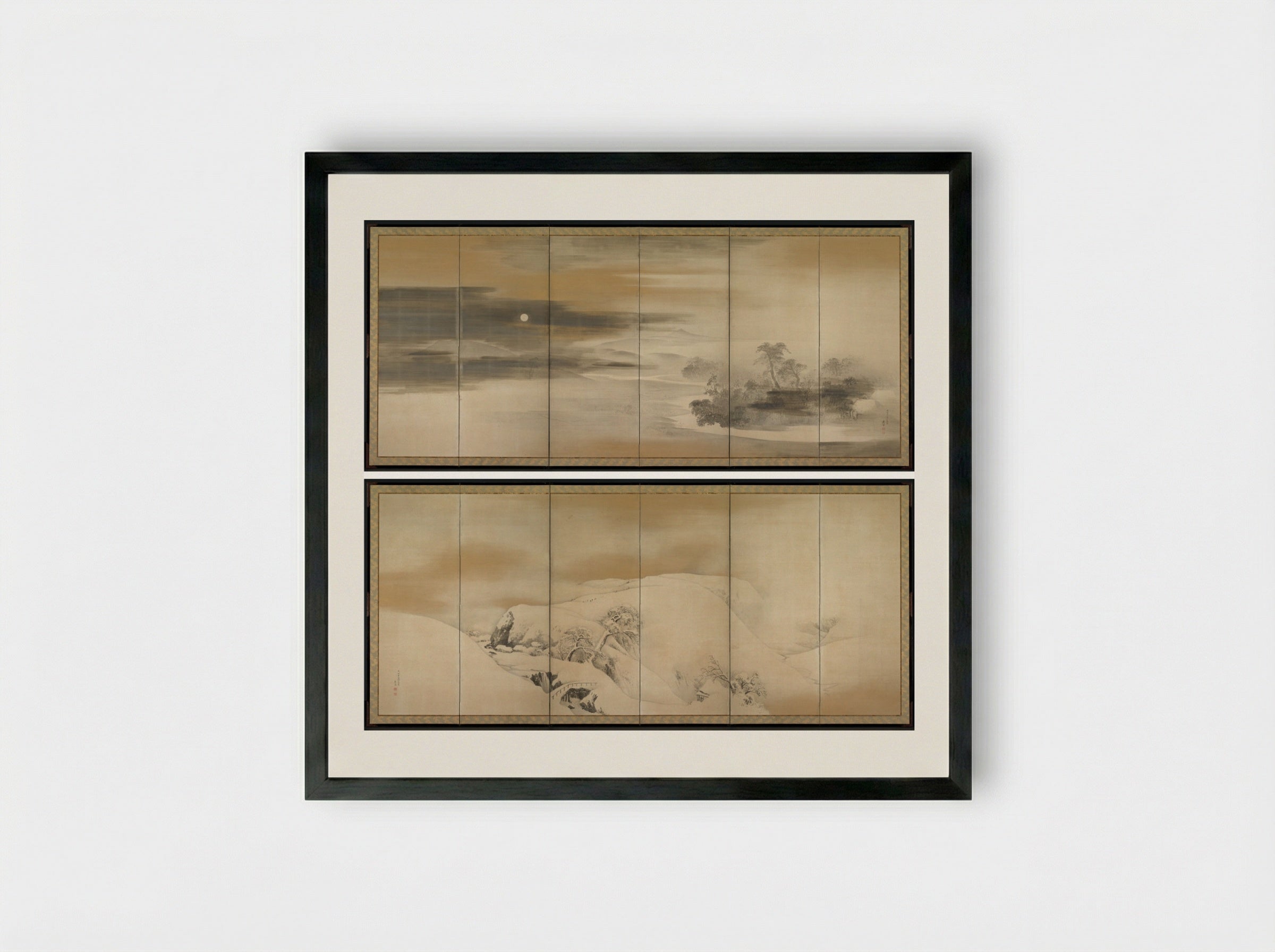 Summer Night; Winter Day - Maruyama Ōkyo - Framed Print Black