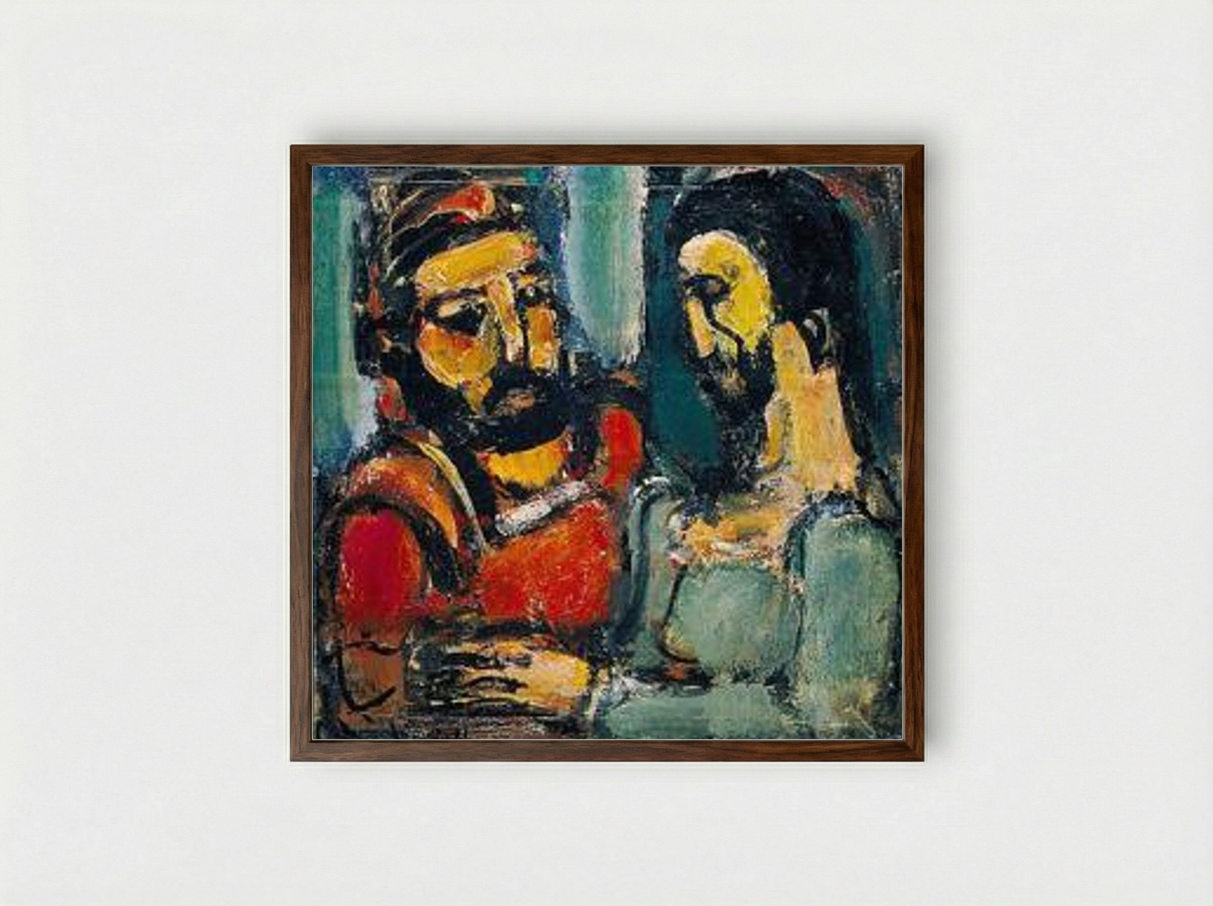 Christ et Docteur - Georges Rouault - Framed Print Dark Wood