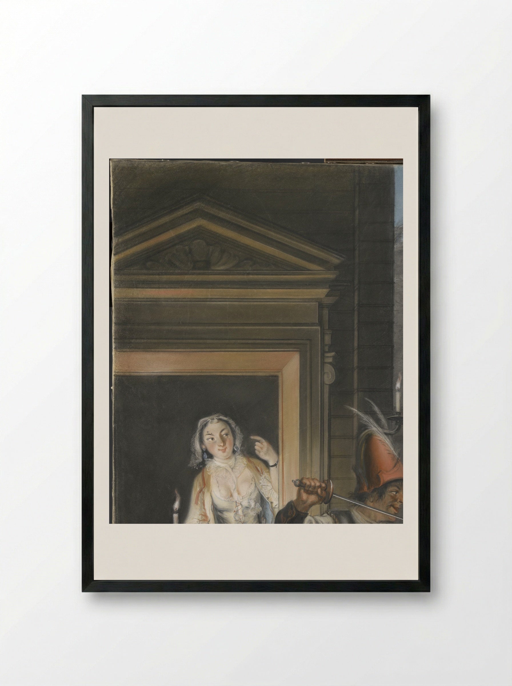 The Bribery Scene from Hopman Ulrich - Cornelis Troost - Framed Print Black