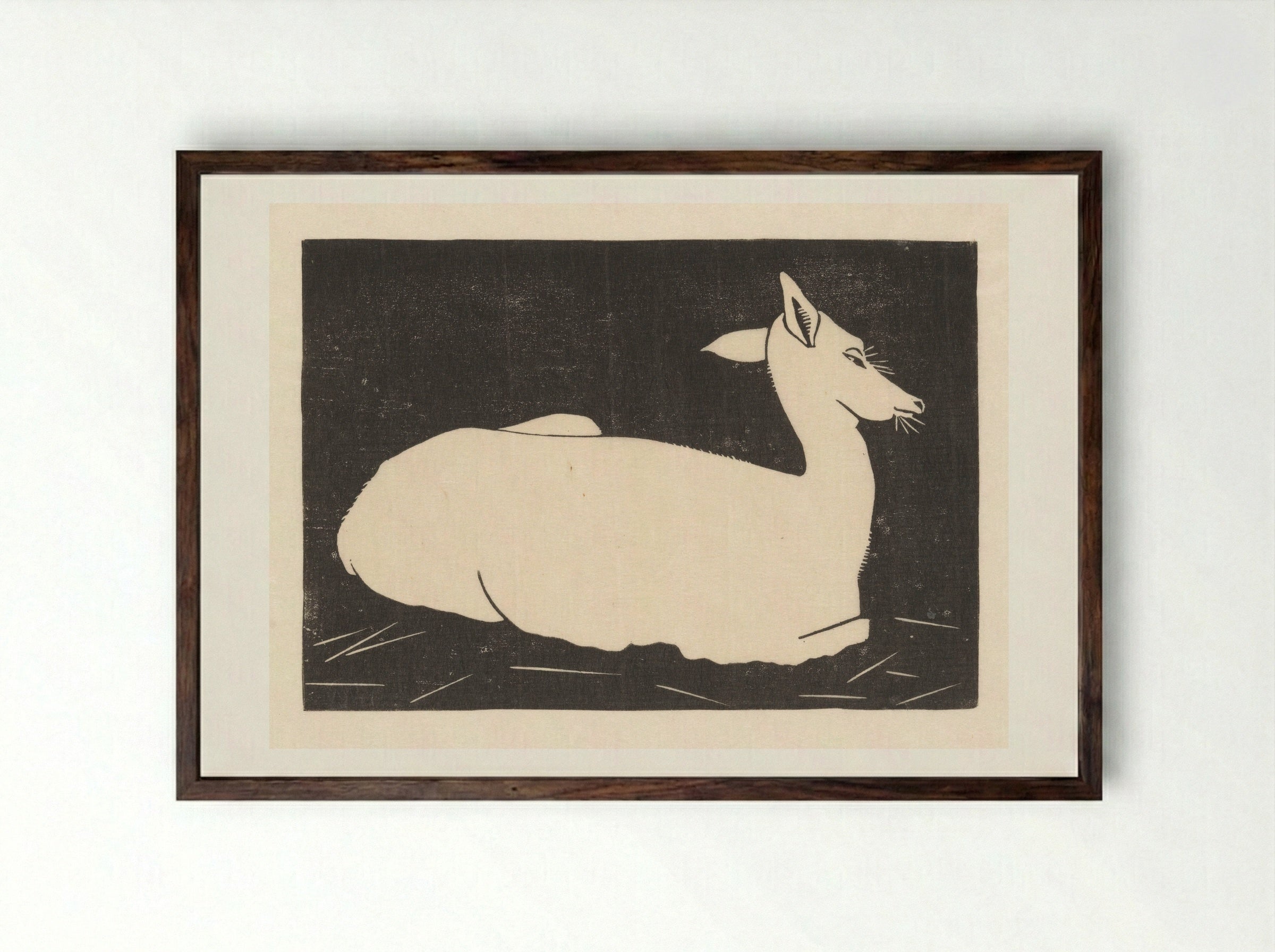 Hert (Deer) - Samuel Jessurun de Mesquita - Framed Print Dark Wood