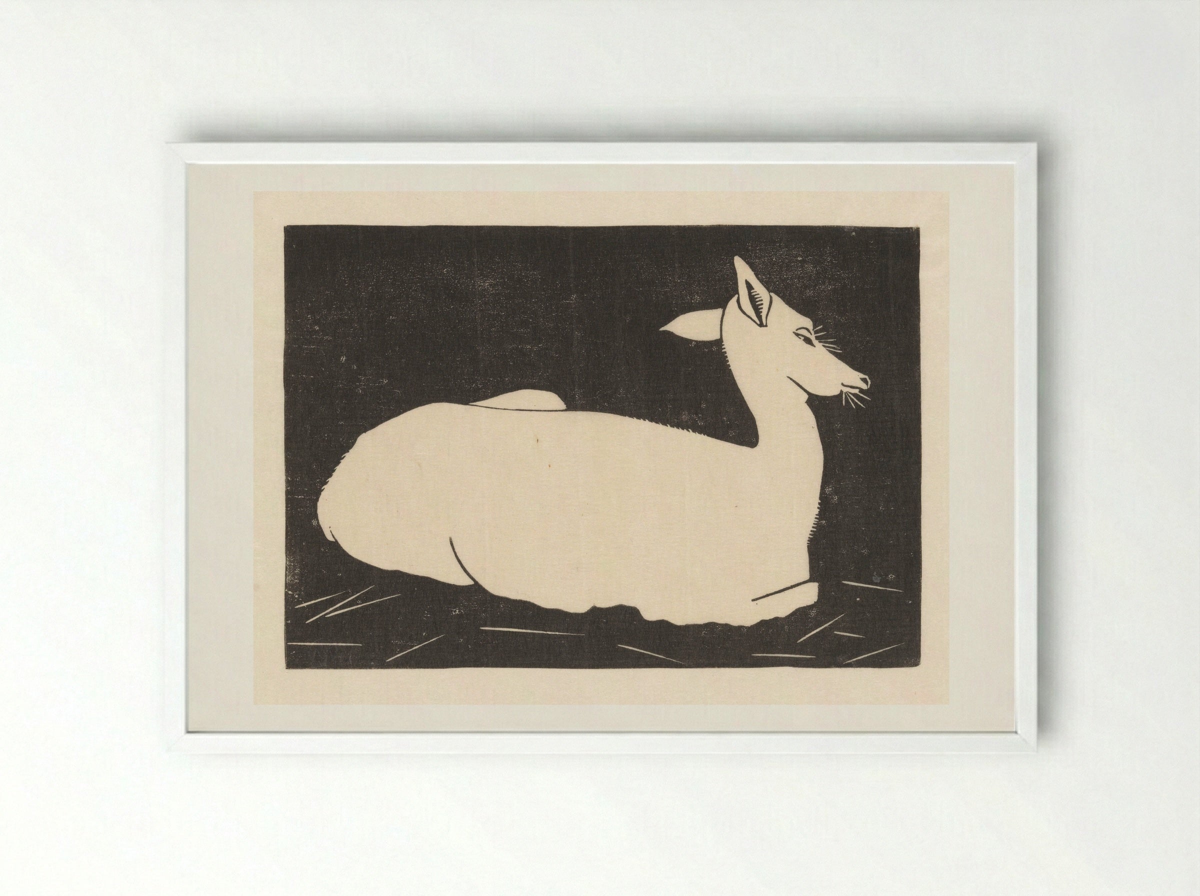 Hert (Deer) - Samuel Jessurun de Mesquita - Framed Print White