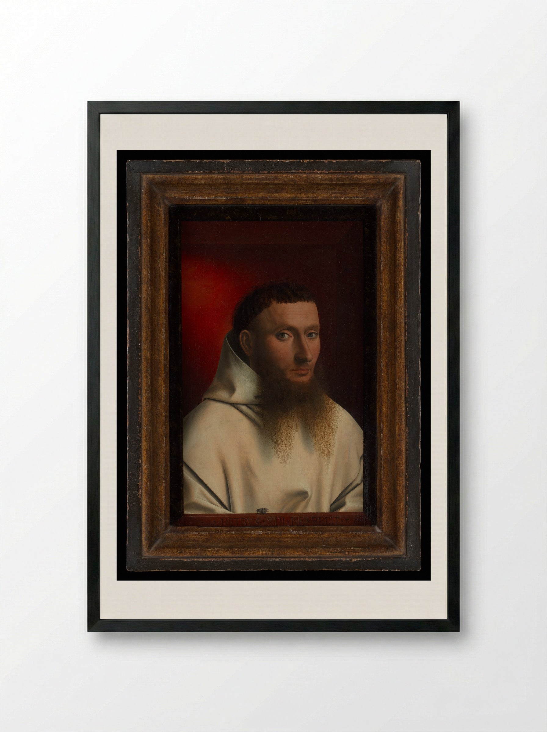 Portrait of a Carthusian - Petrus Christus - Framed Print Black