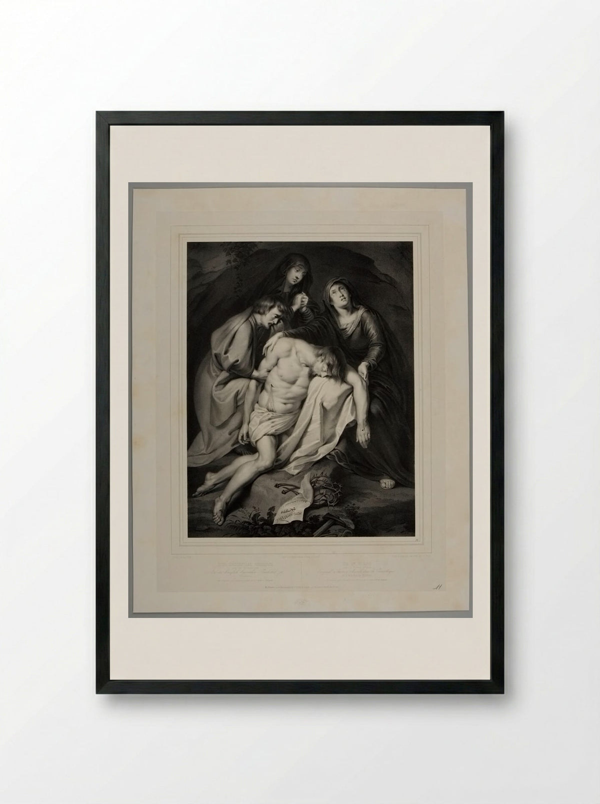 The Corpse of Christ - Ferdinand Piloty - Framed Print Black