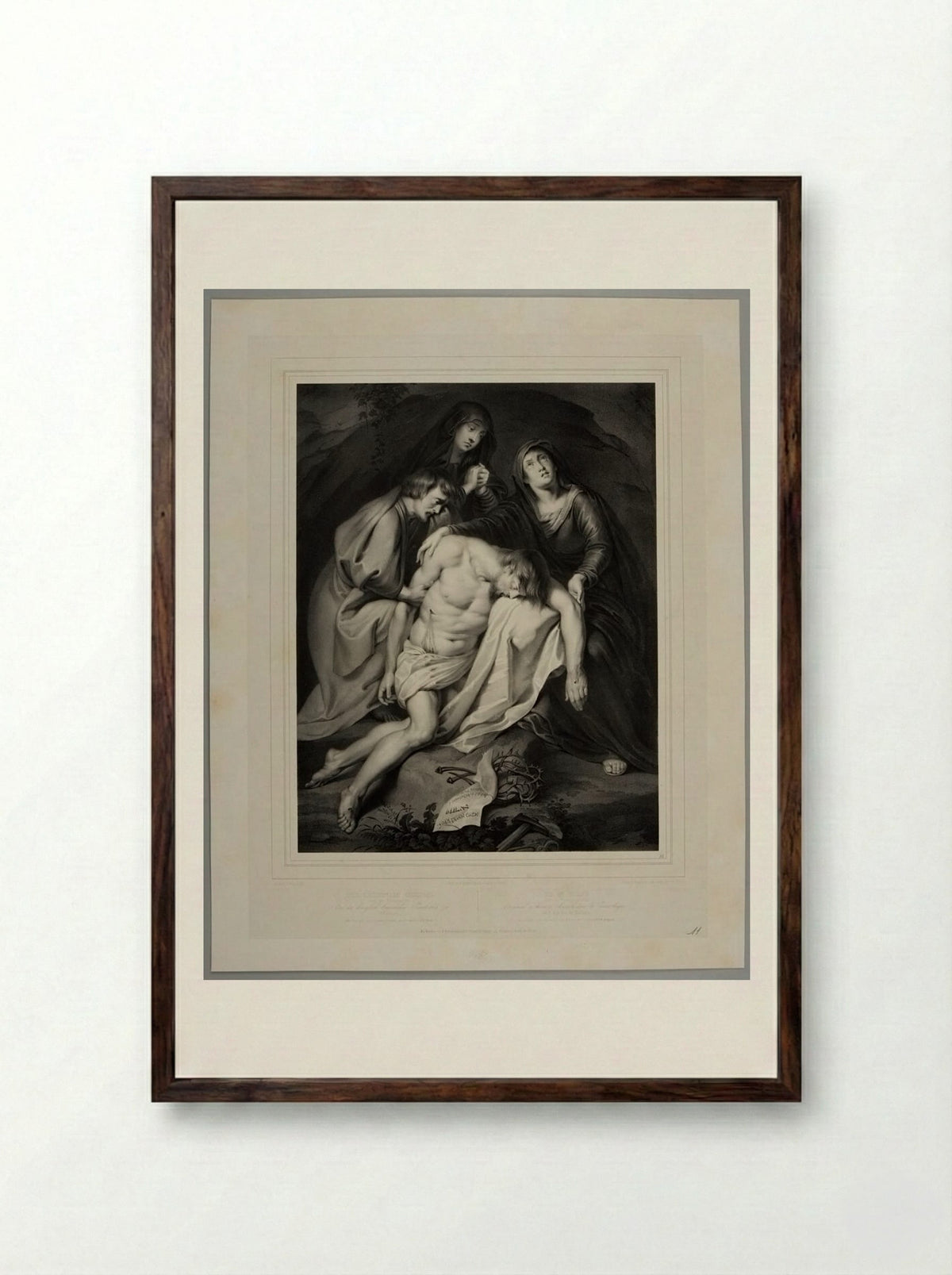 The Corpse of Christ - Ferdinand Piloty - Framed Print Dark Wood