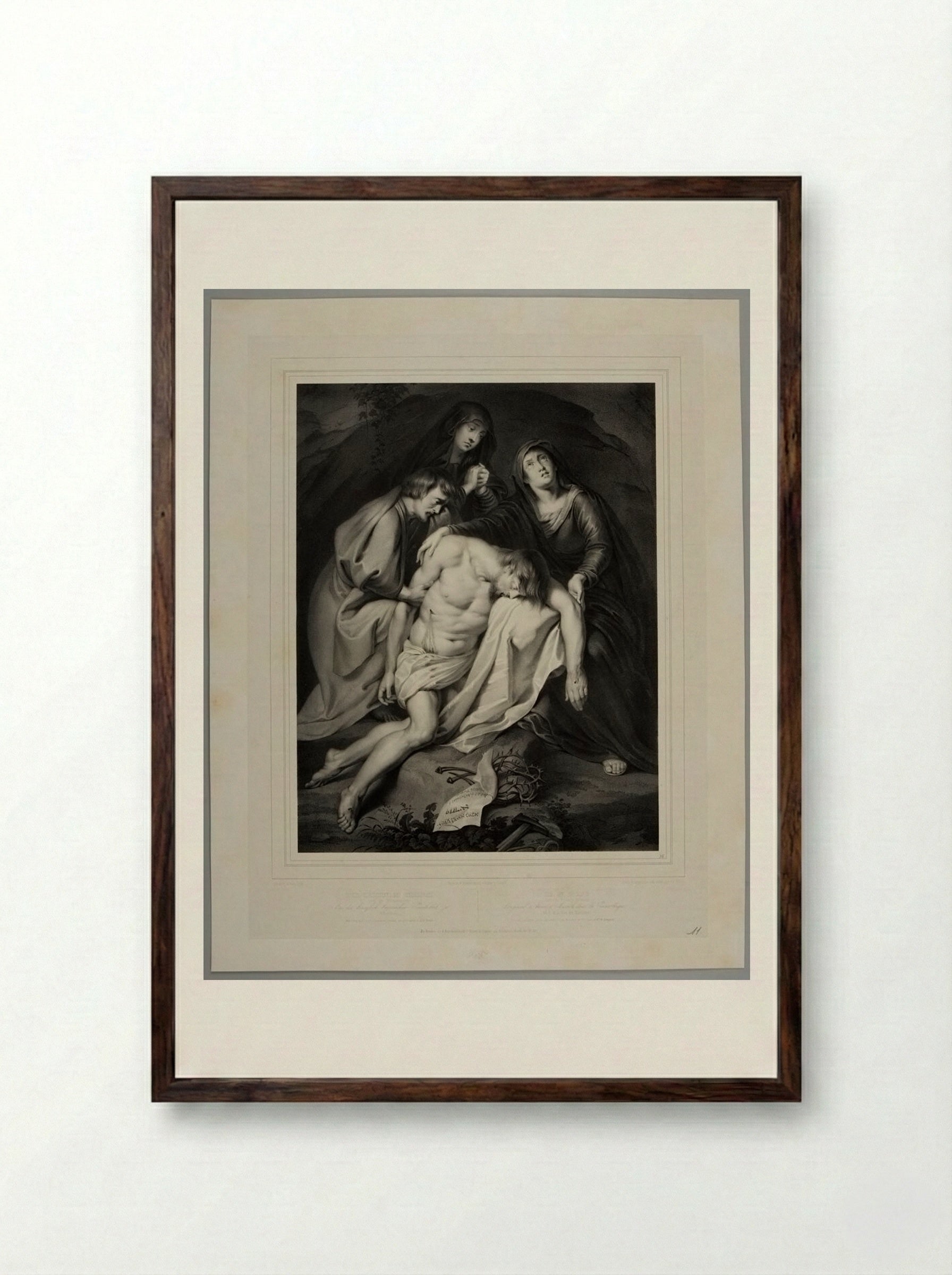 The Corpse of Christ - Ferdinand Piloty - Framed Print Dark Wood