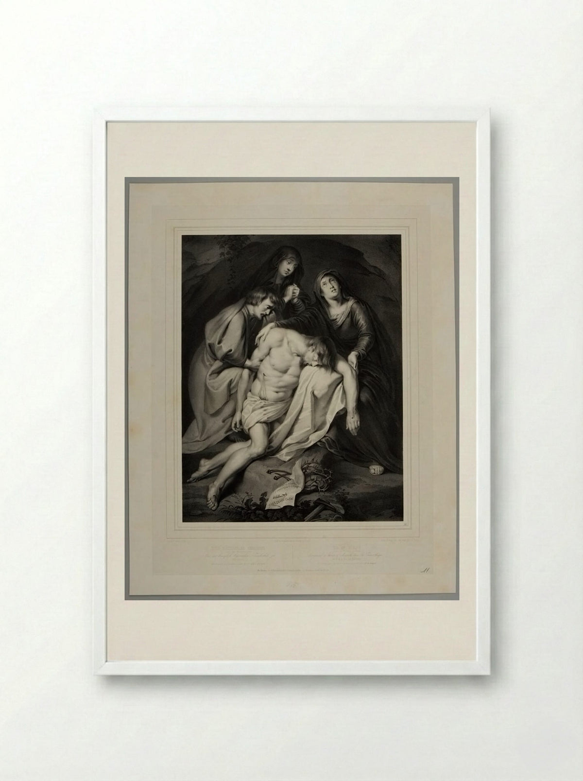 The Corpse of Christ - Ferdinand Piloty - Framed Print White