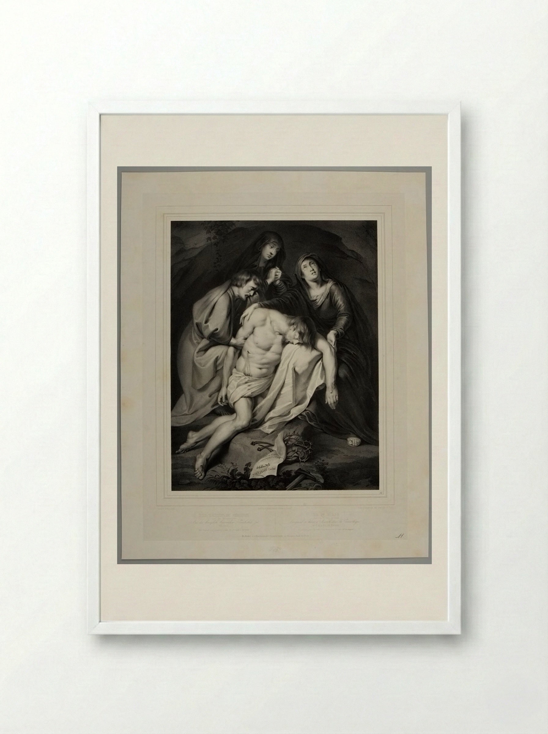 The Corpse of Christ - Ferdinand Piloty - Framed Print White