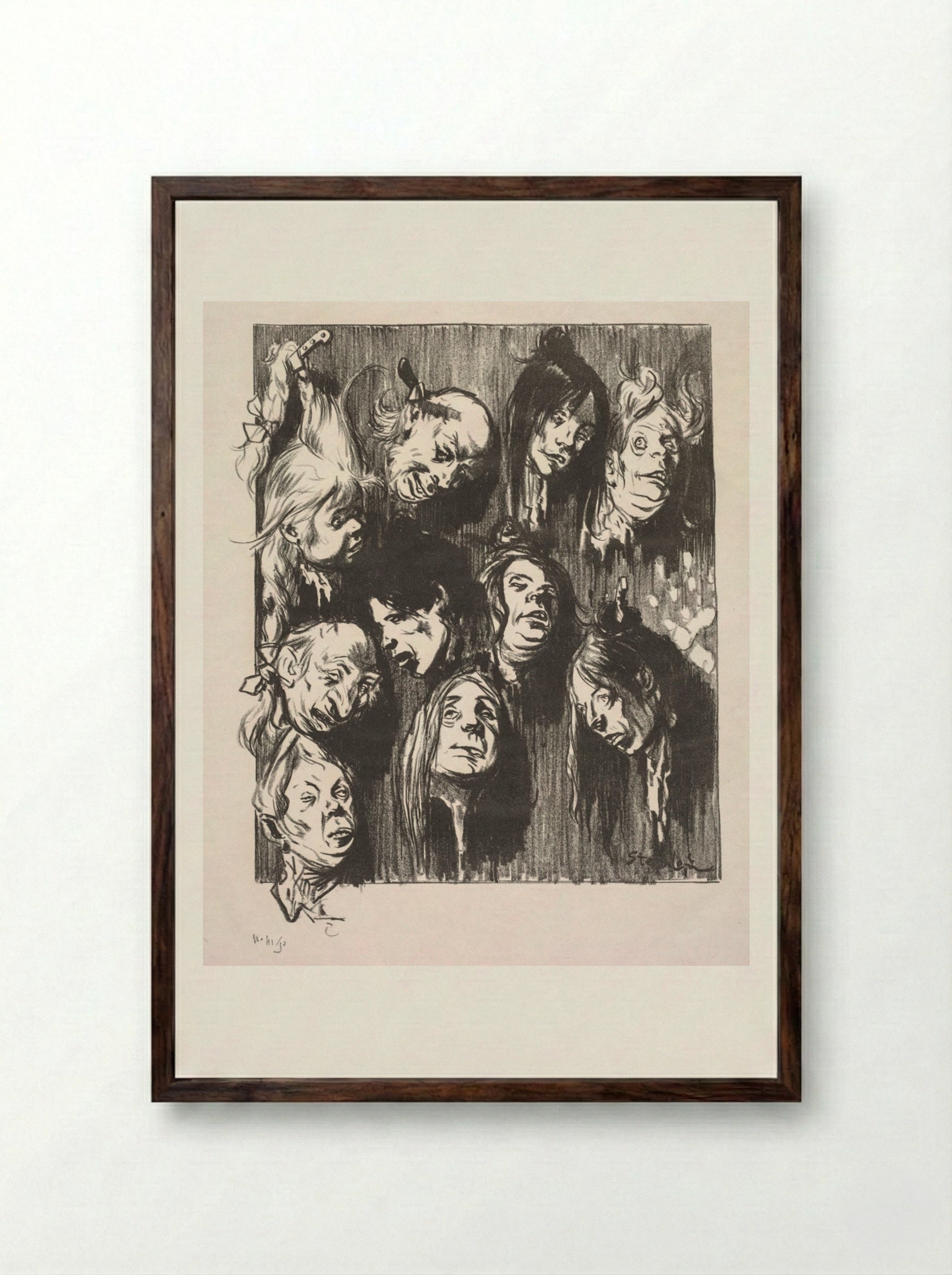 Ten Assassinations for a Penny - Théophile Alexandre Steinlen - Framed Print Dark Wood