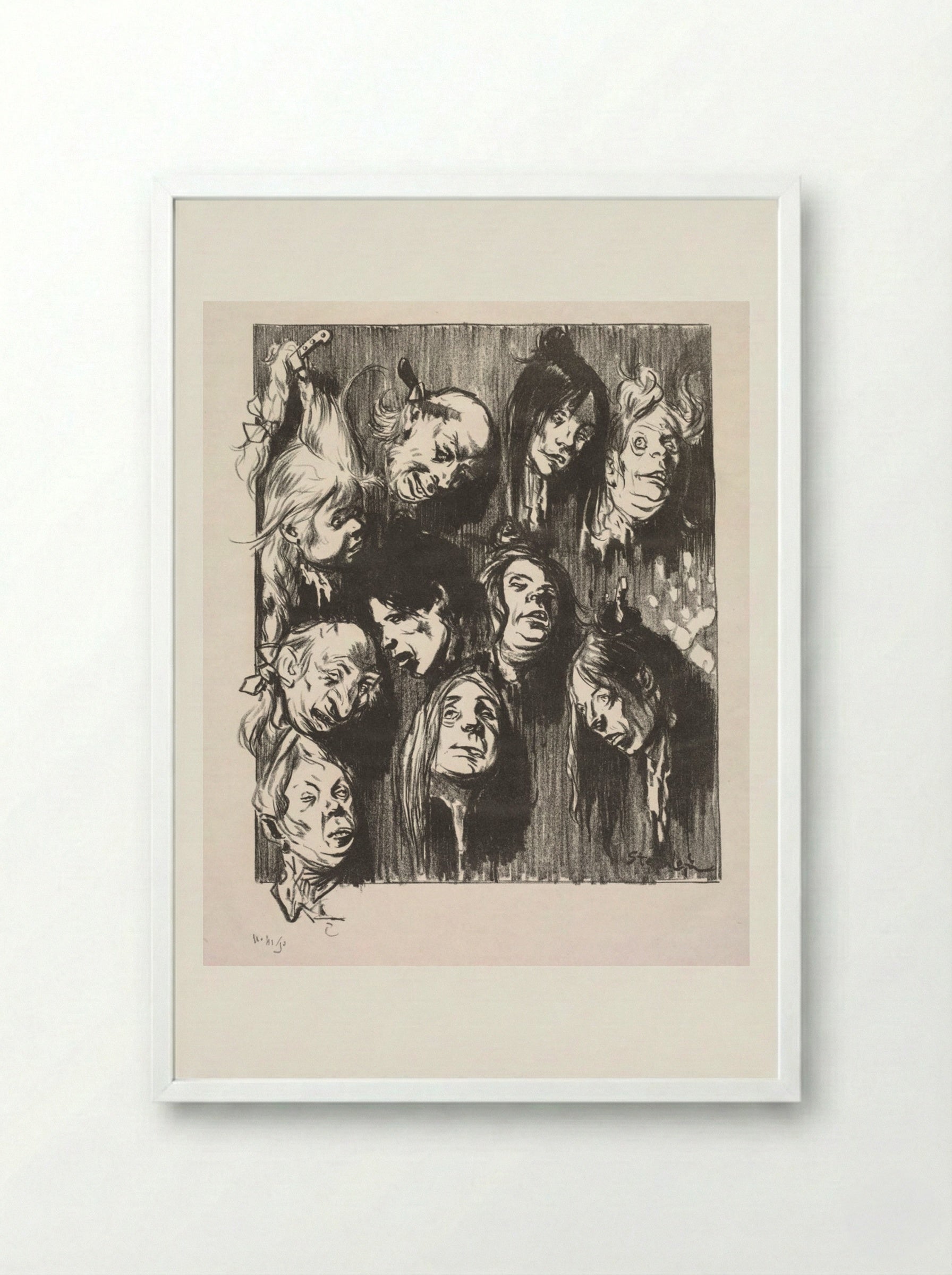 Ten Assassinations for a Penny - Théophile Alexandre Steinlen - Framed Print White