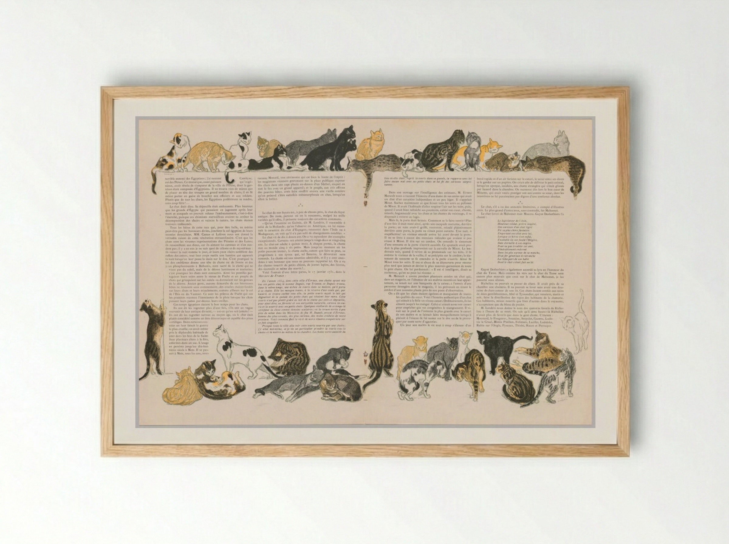 On Cats (Des Chats) - Théophile Alexandre Steinlen - Framed Print Wood