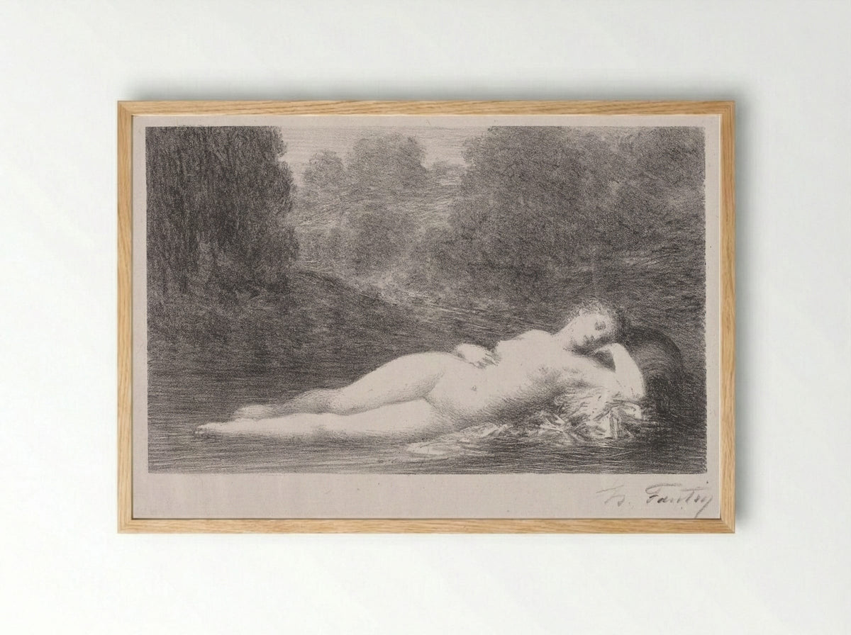 Lying in the Water - Henri Fantin-Latour - Framed Print Wood