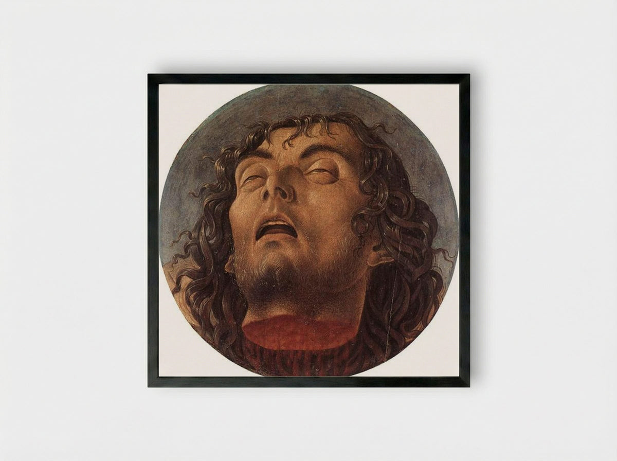 Head of St John the Baptist - Giovanni Bellini - Framed Print Black