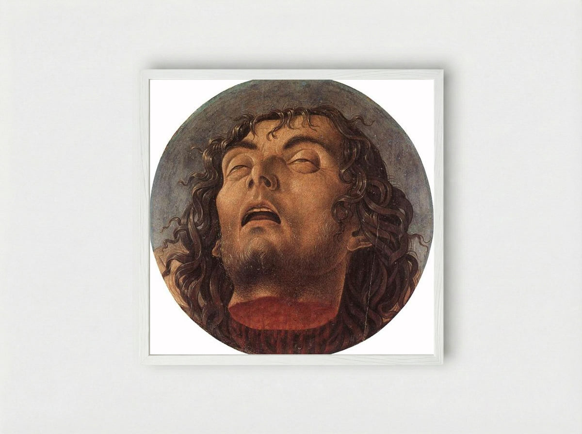 Head of St John the Baptist - Giovanni Bellini - Framed Print White