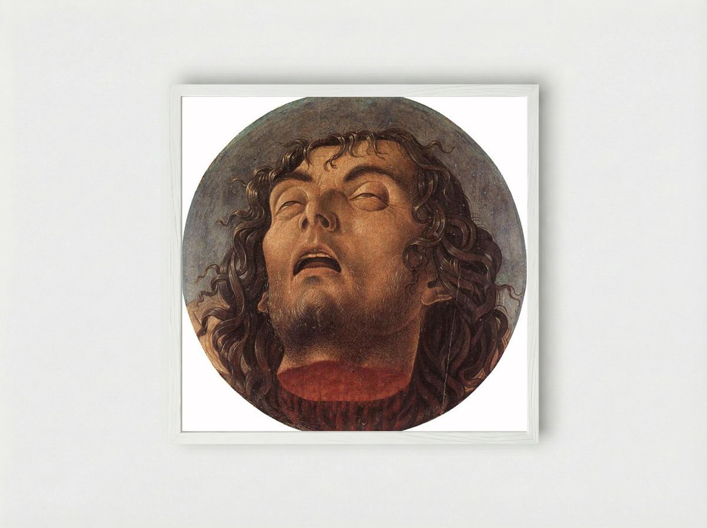 Head of St John the Baptist - Giovanni Bellini - Framed Print White