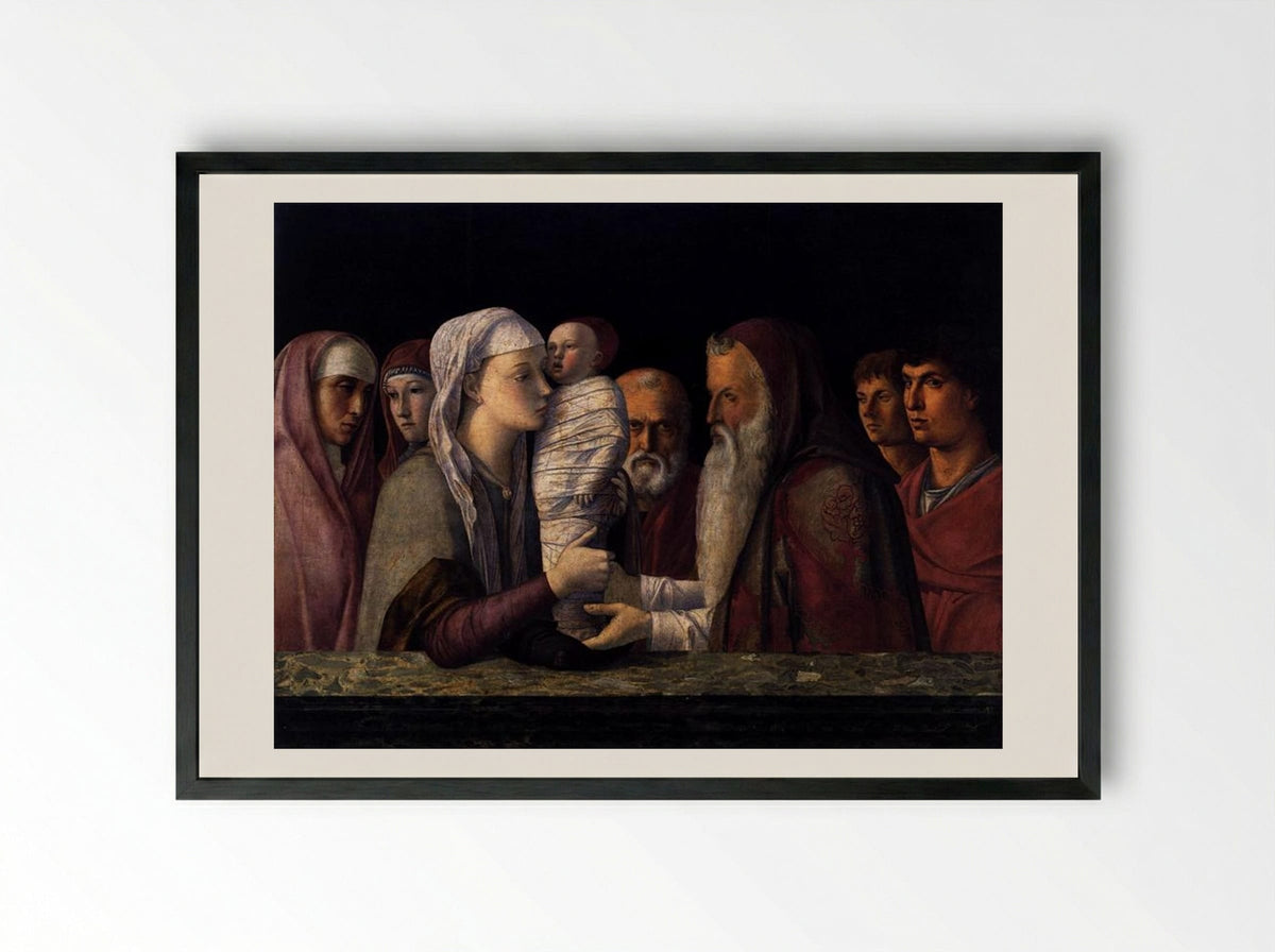Presentation at the Temple - Giovanni Bellini - Framed Print Black