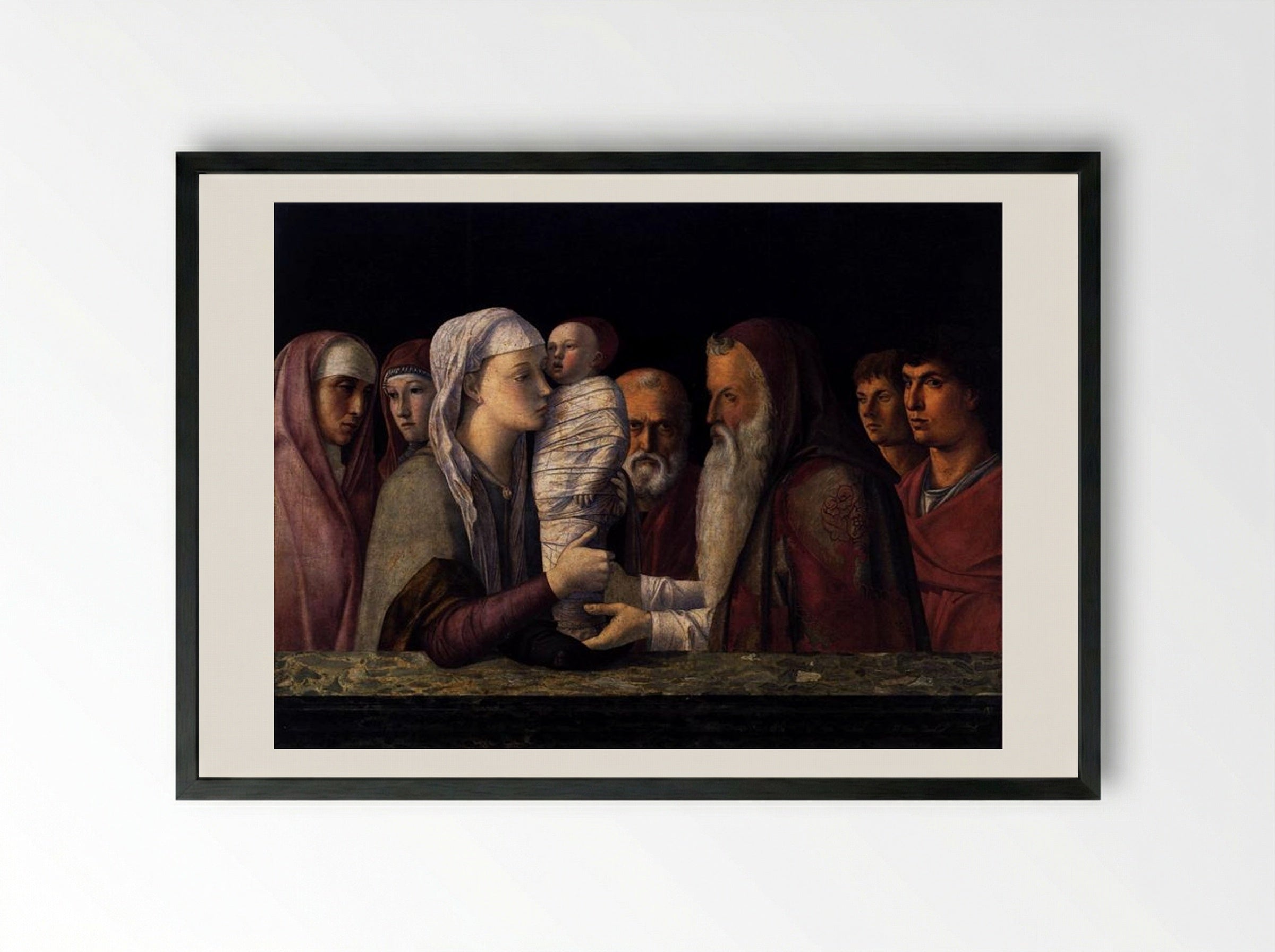 Presentation at the Temple - Giovanni Bellini - Framed Print Black
