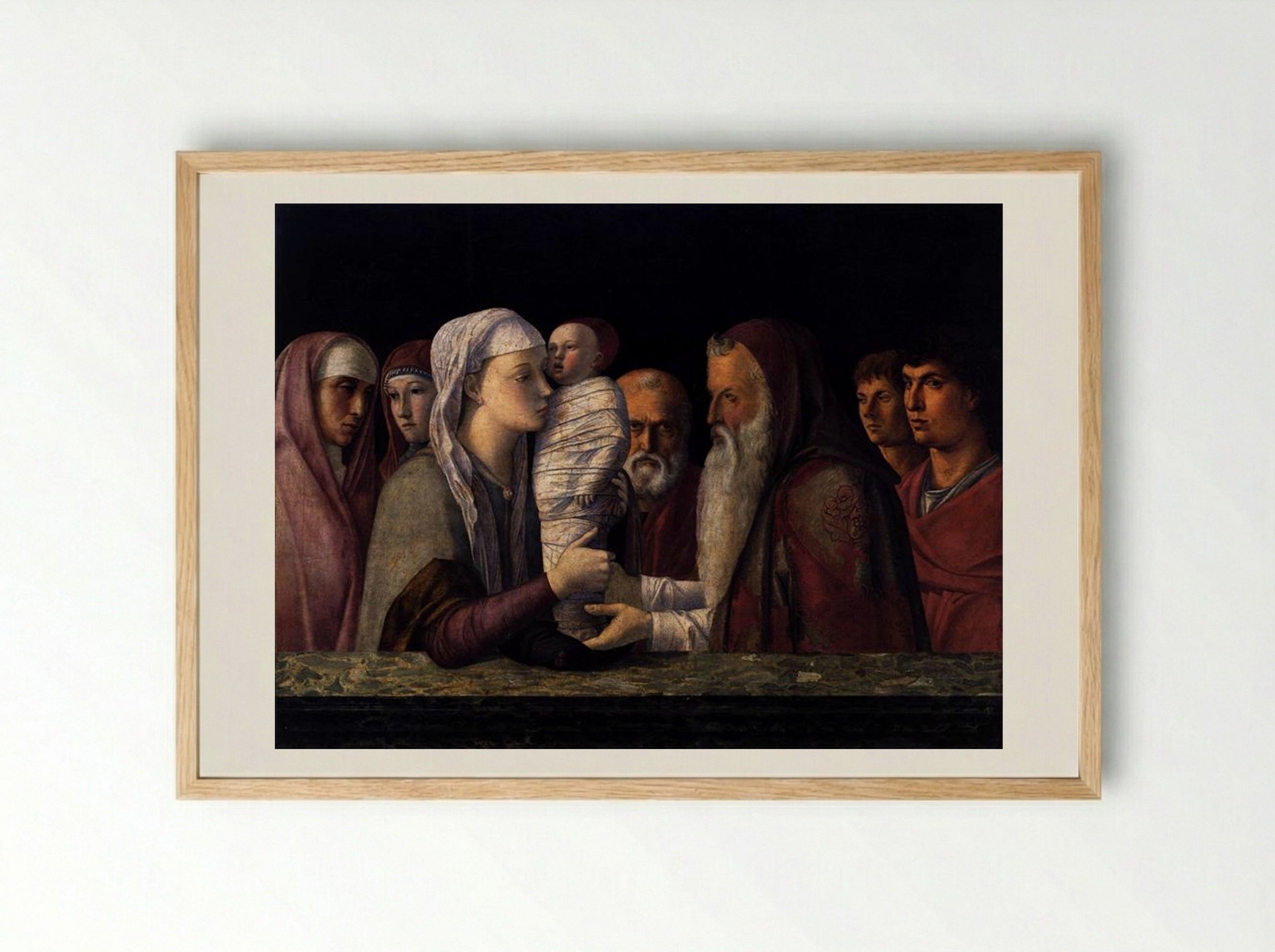 Presentation at the Temple - Giovanni Bellini - Framed Print Wood