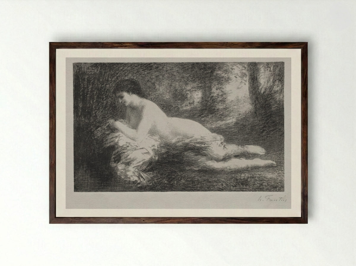 Réverie - Henri Fantin-Latour - Framed Print Dark Wood