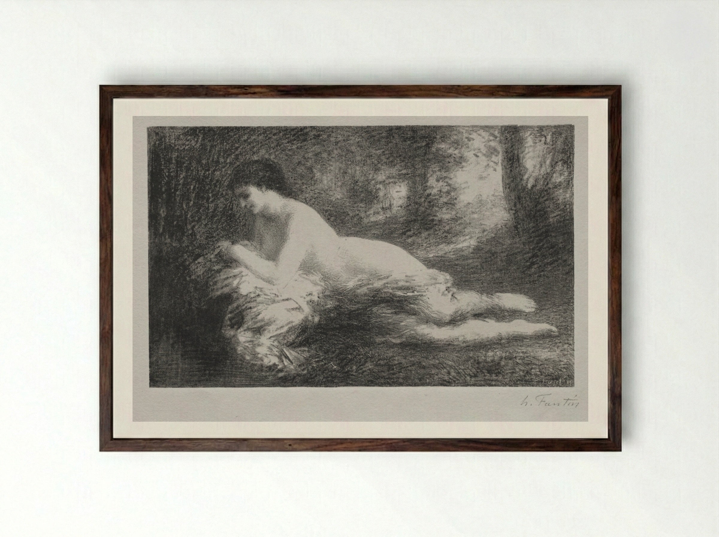 Réverie - Henri Fantin-Latour - Framed Print Dark Wood