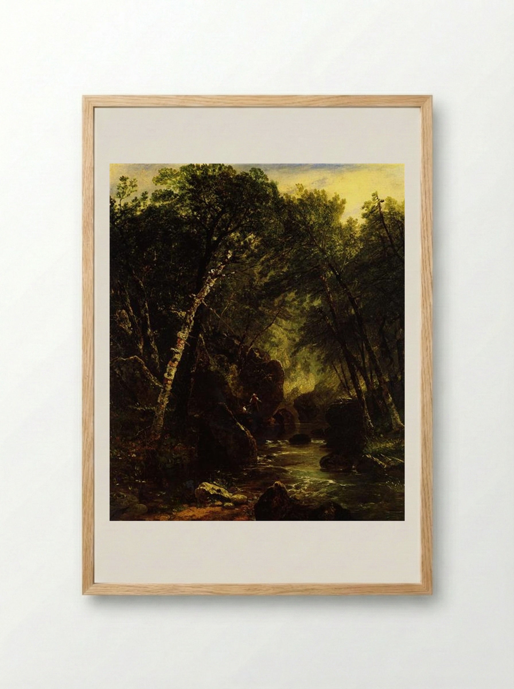 Trout Fisherman - John Frederick Kensett - Framed Print Wood