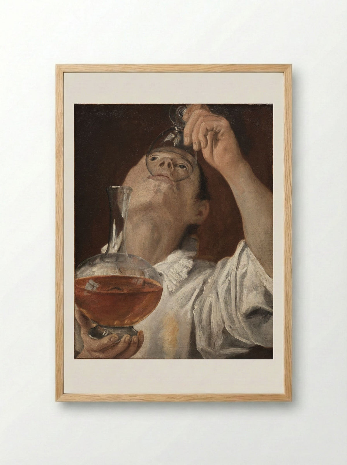 Boy Drinking - Annibale Carracci - Framed Print Wood