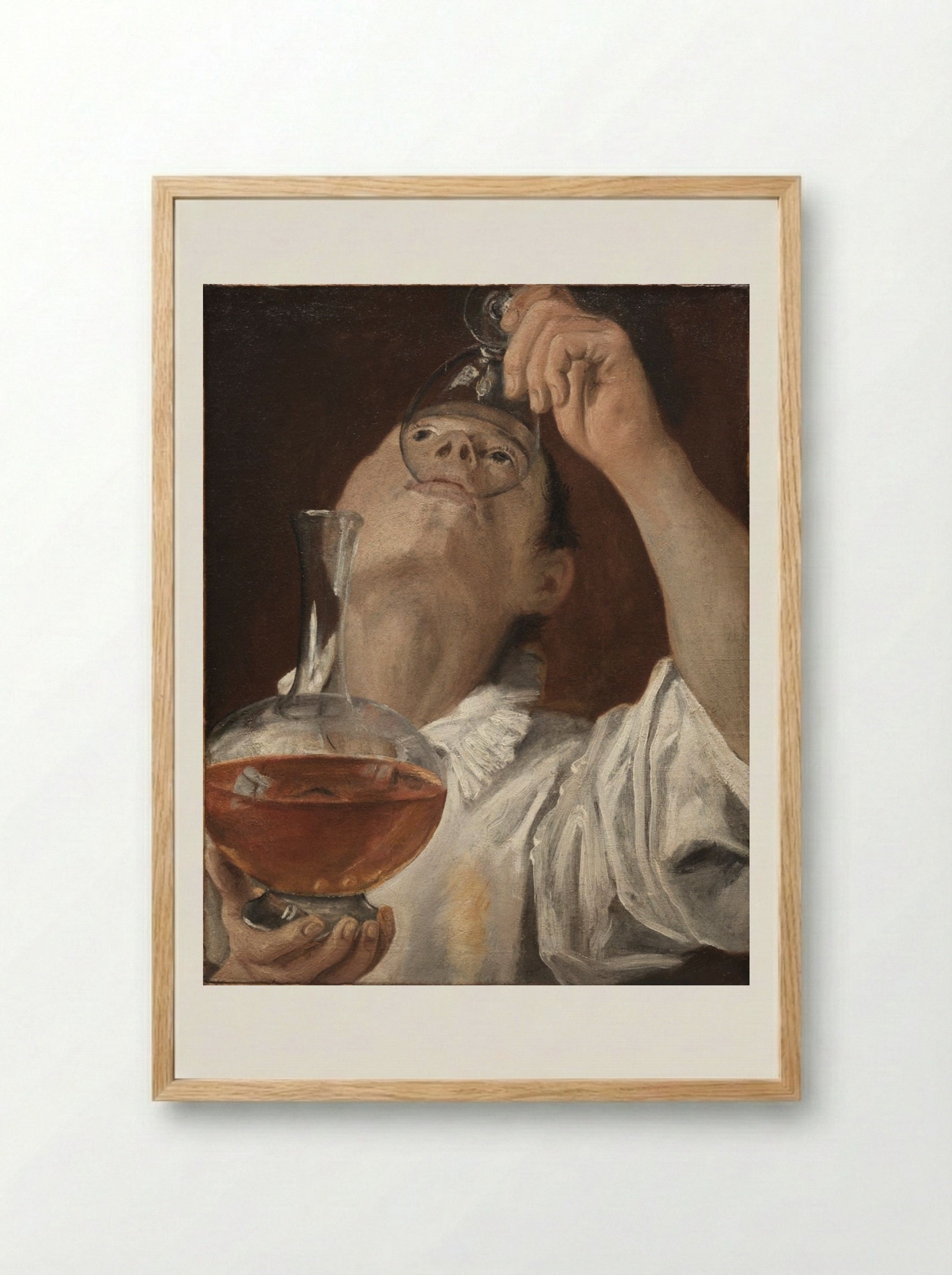 Boy Drinking - Annibale Carracci - Framed Print Wood