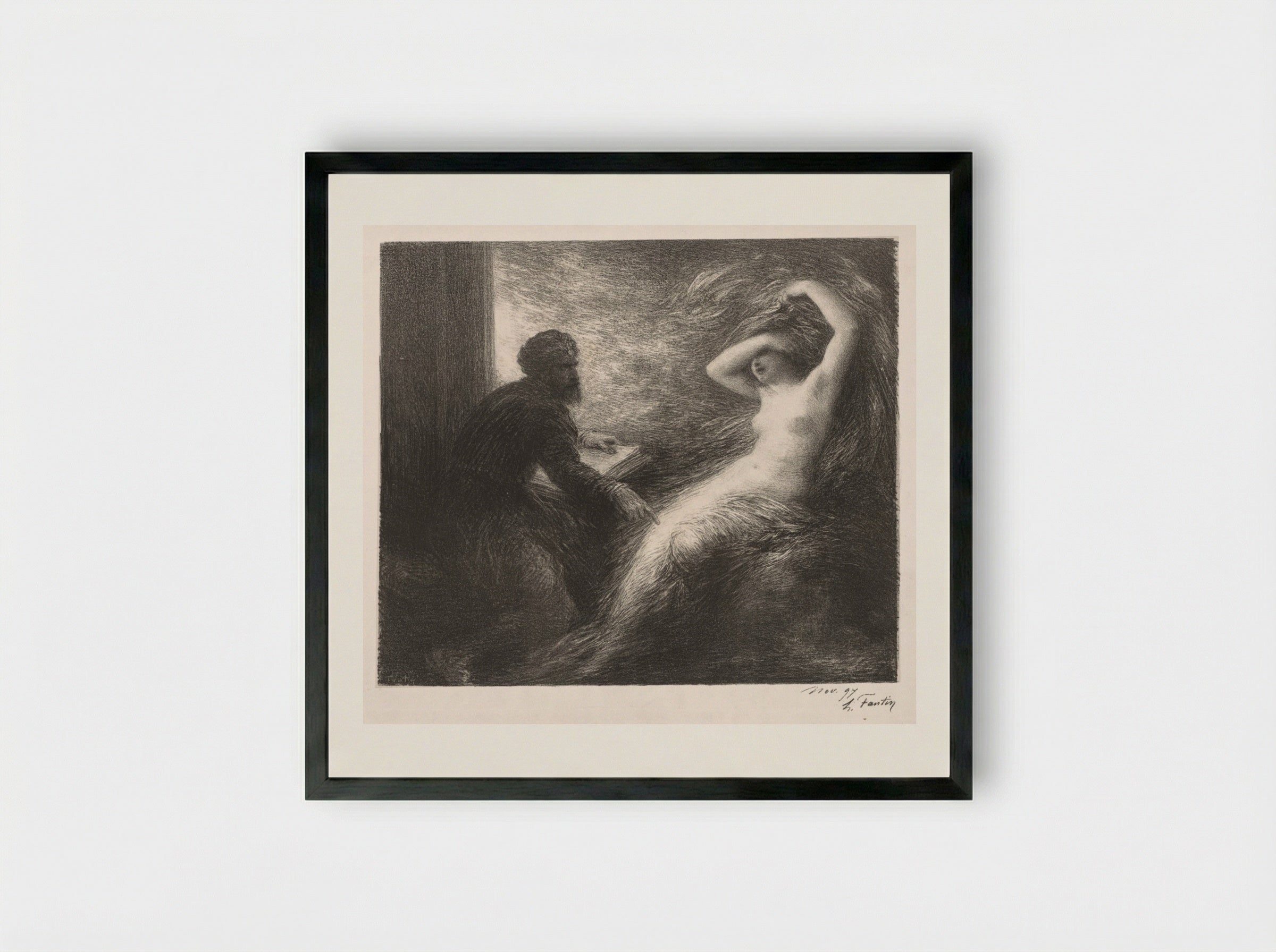 The Evocation of Kundry - Henri Fantin-Latour - Framed Print Black