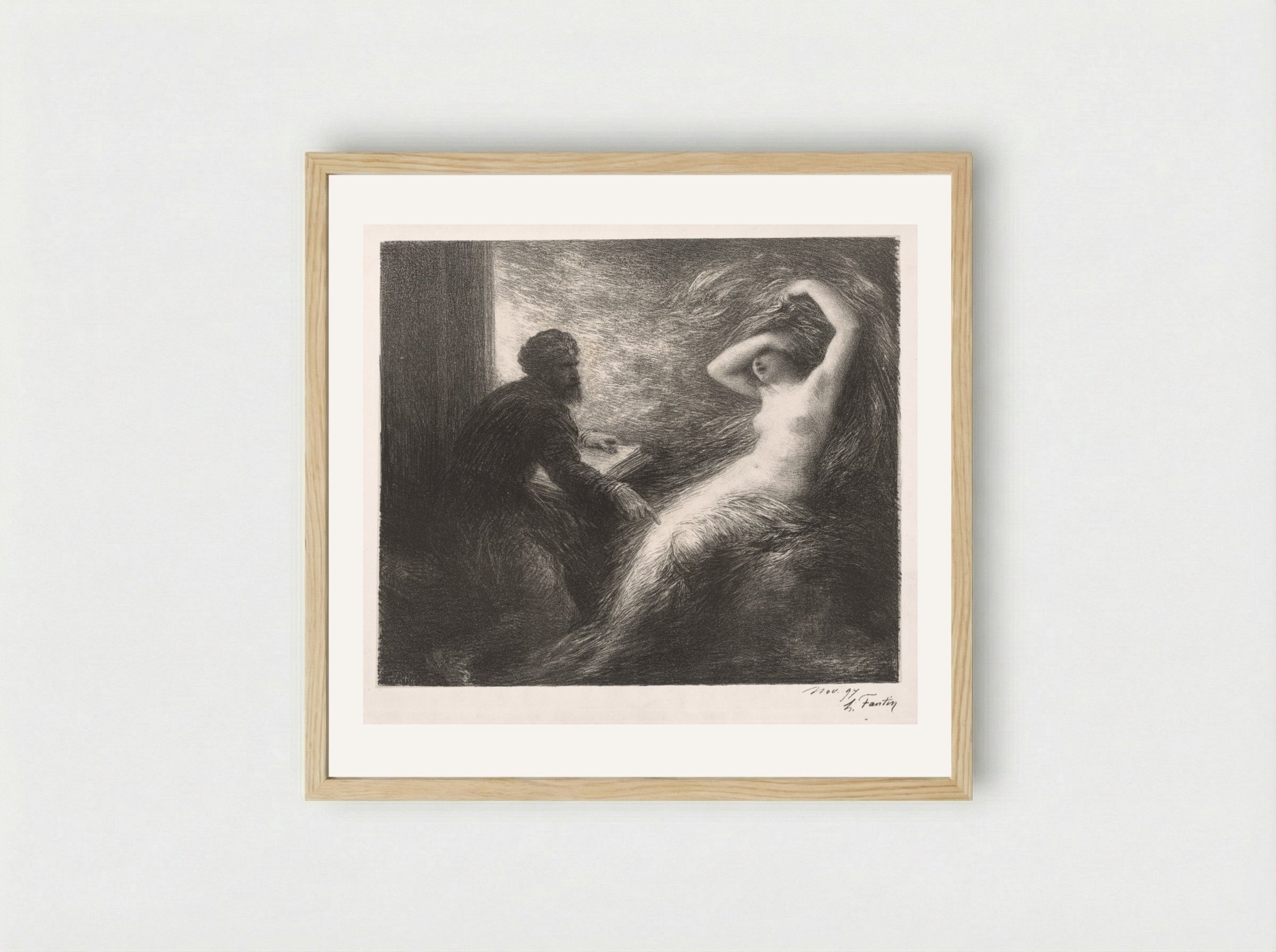 The Evocation of Kundry - Henri Fantin-Latour - Framed Print Wood