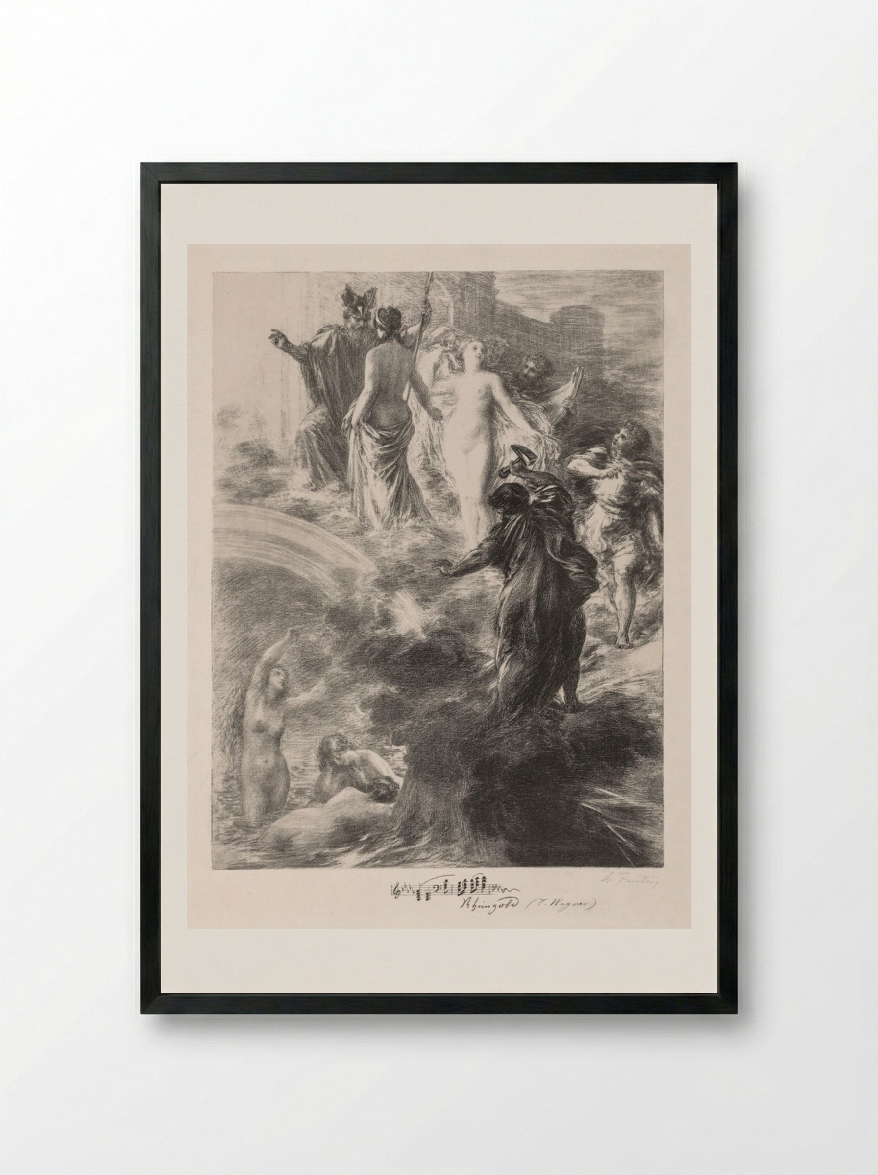 Finale of the Rhinegold - Henri Fantin-Latour - Framed Print Black