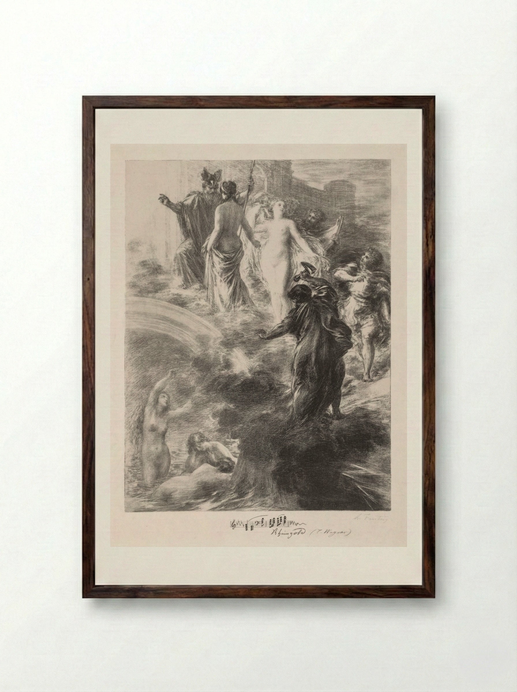 Finale of the Rhinegold - Henri Fantin-Latour - Framed Print Dark Wood