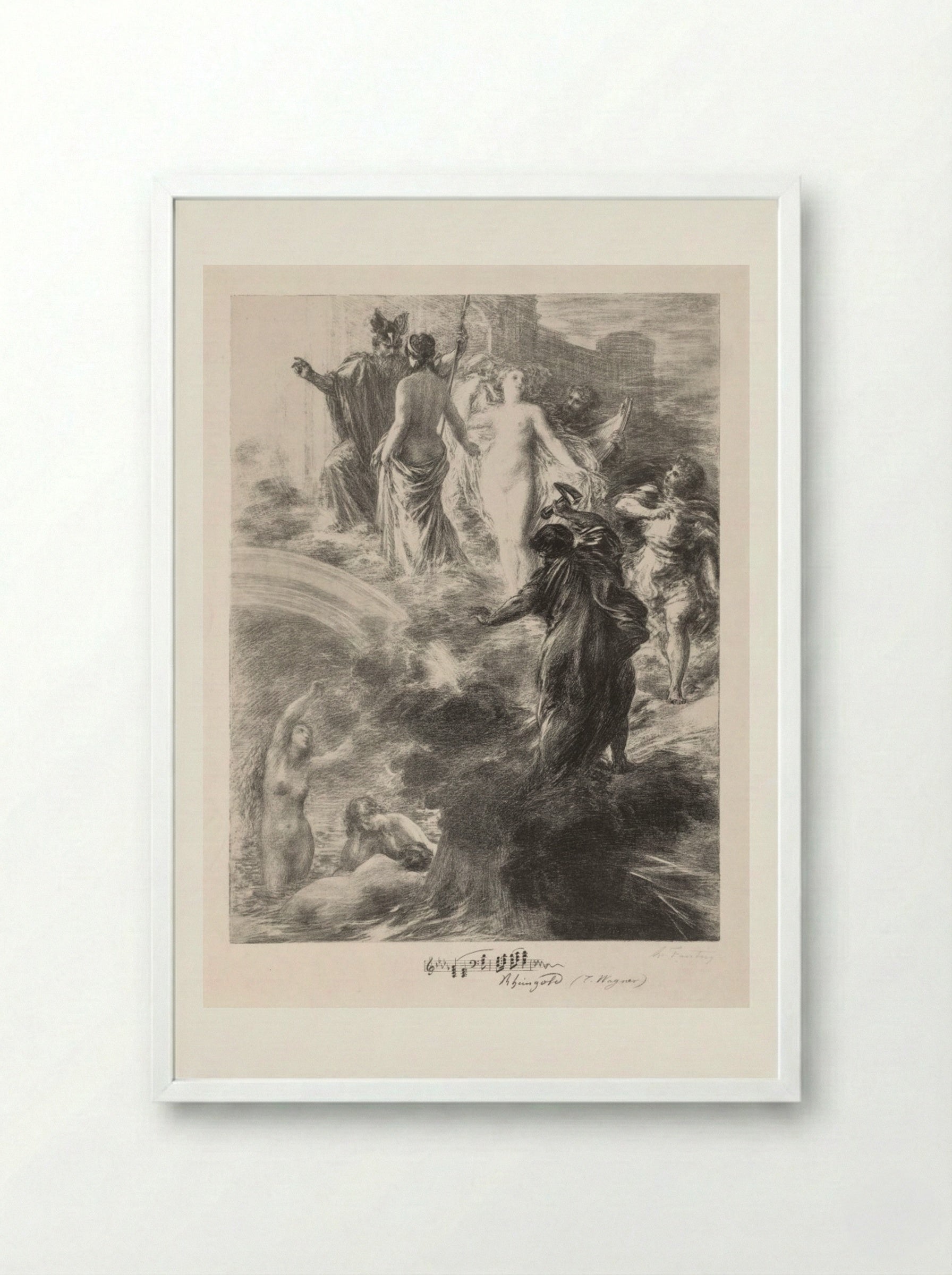 Finale of the Rhinegold - Henri Fantin-Latour - Framed Print White