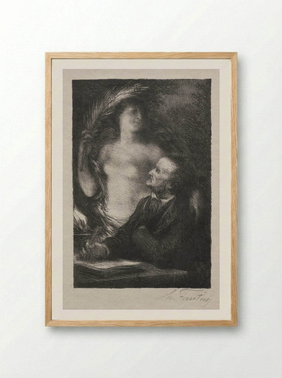 The Muse - Henri Fantin-Latour - Framed Print Wood
