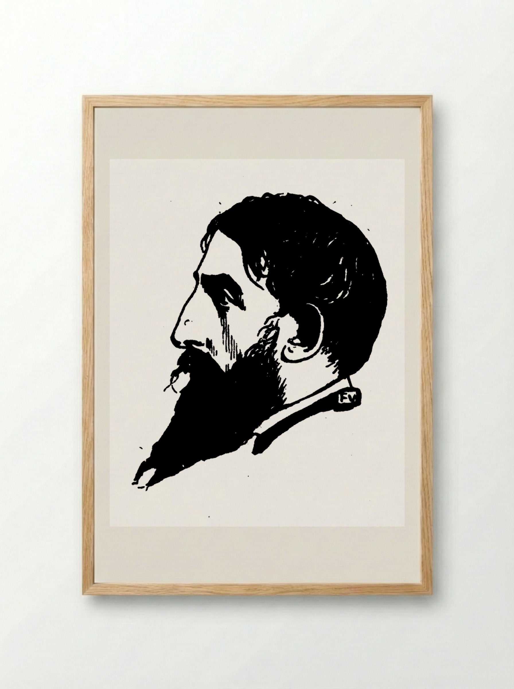Portrait of Jehan Rictus - Félix Vallotton - Framed Print Wood