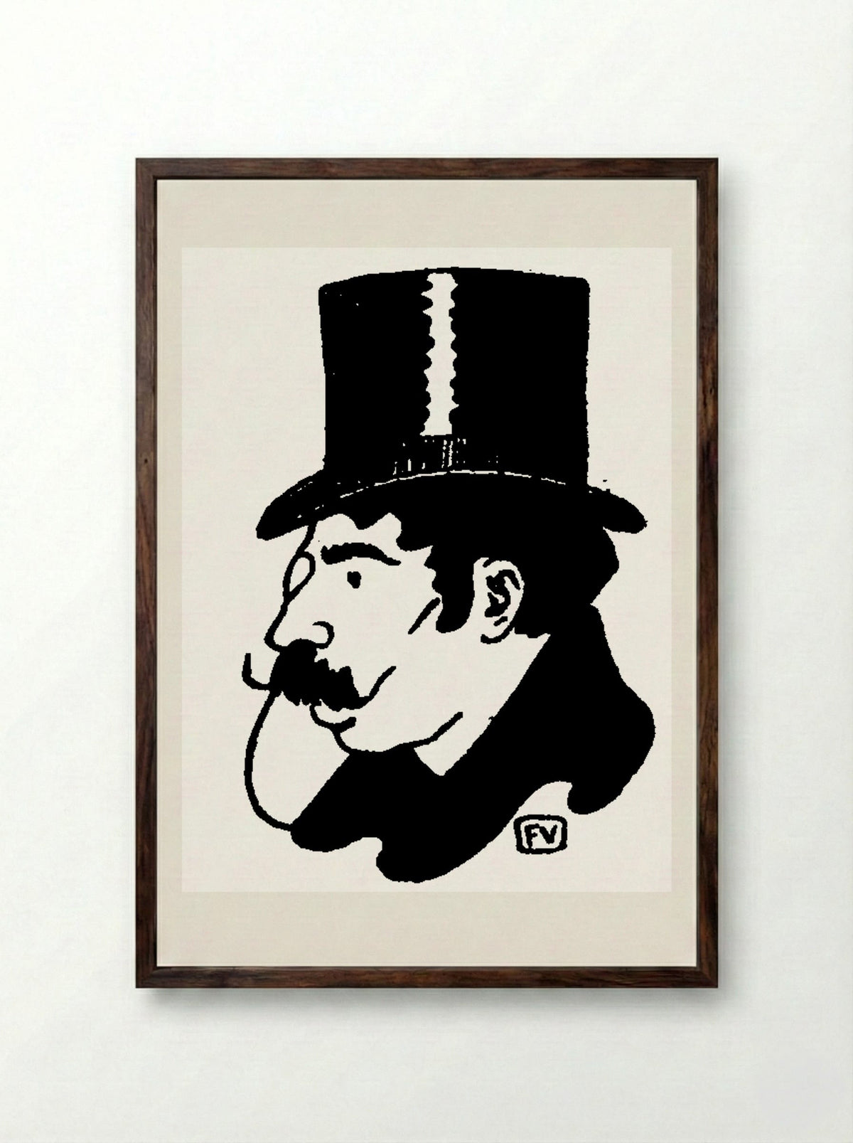 Portrait of Jean Moréas - Félix Vallotton - Framed Print Dark Wood