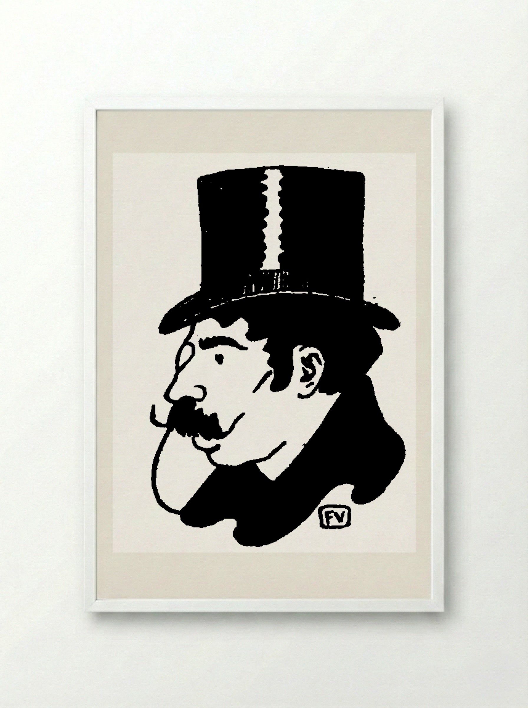 Portrait of Jean Moréas - Félix Vallotton - Framed Print White