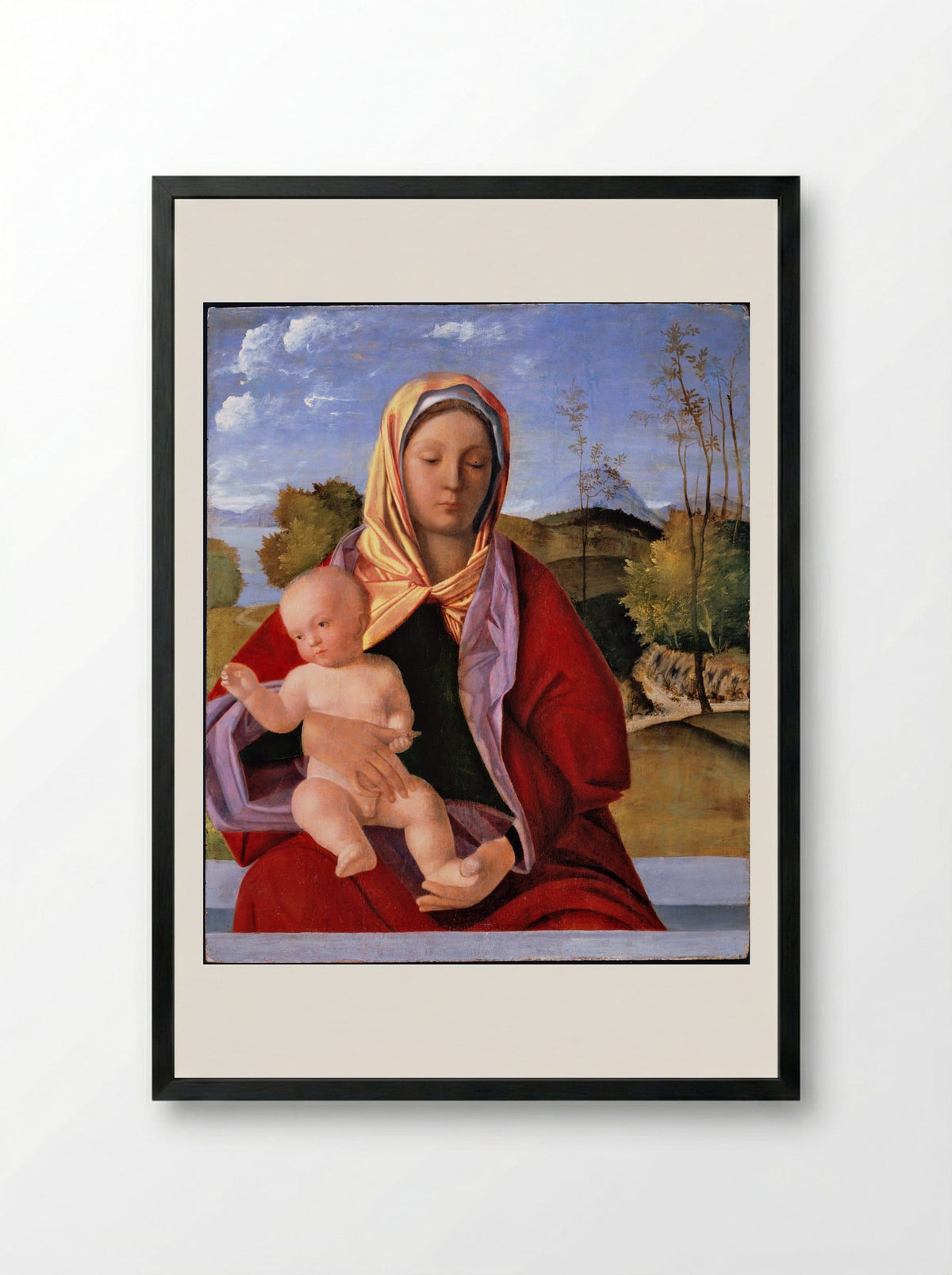 Madonna and Child - Giovanni Bellini - Framed Print Black
