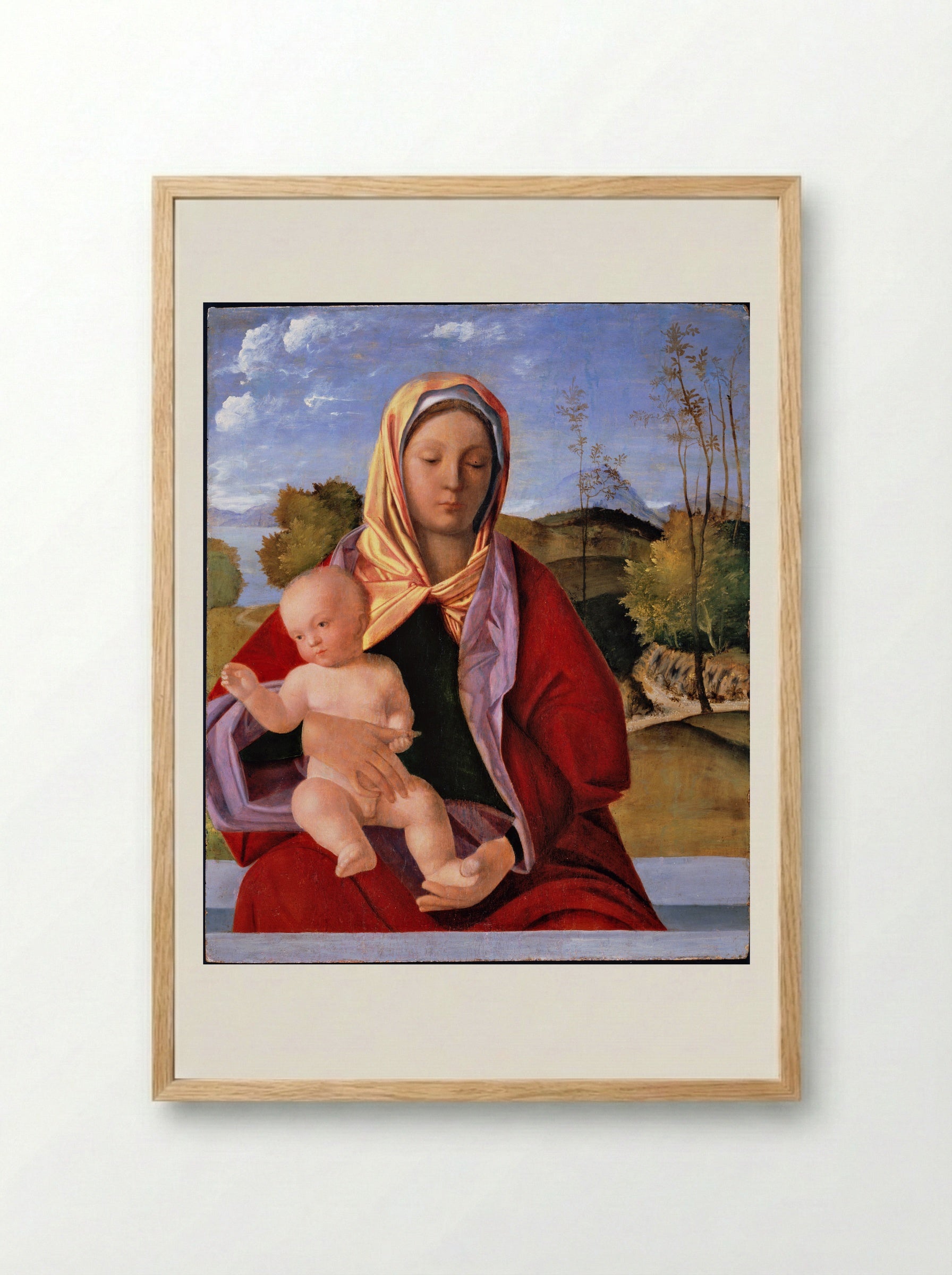 Madonna and Child - Giovanni Bellini - Framed Print Wood