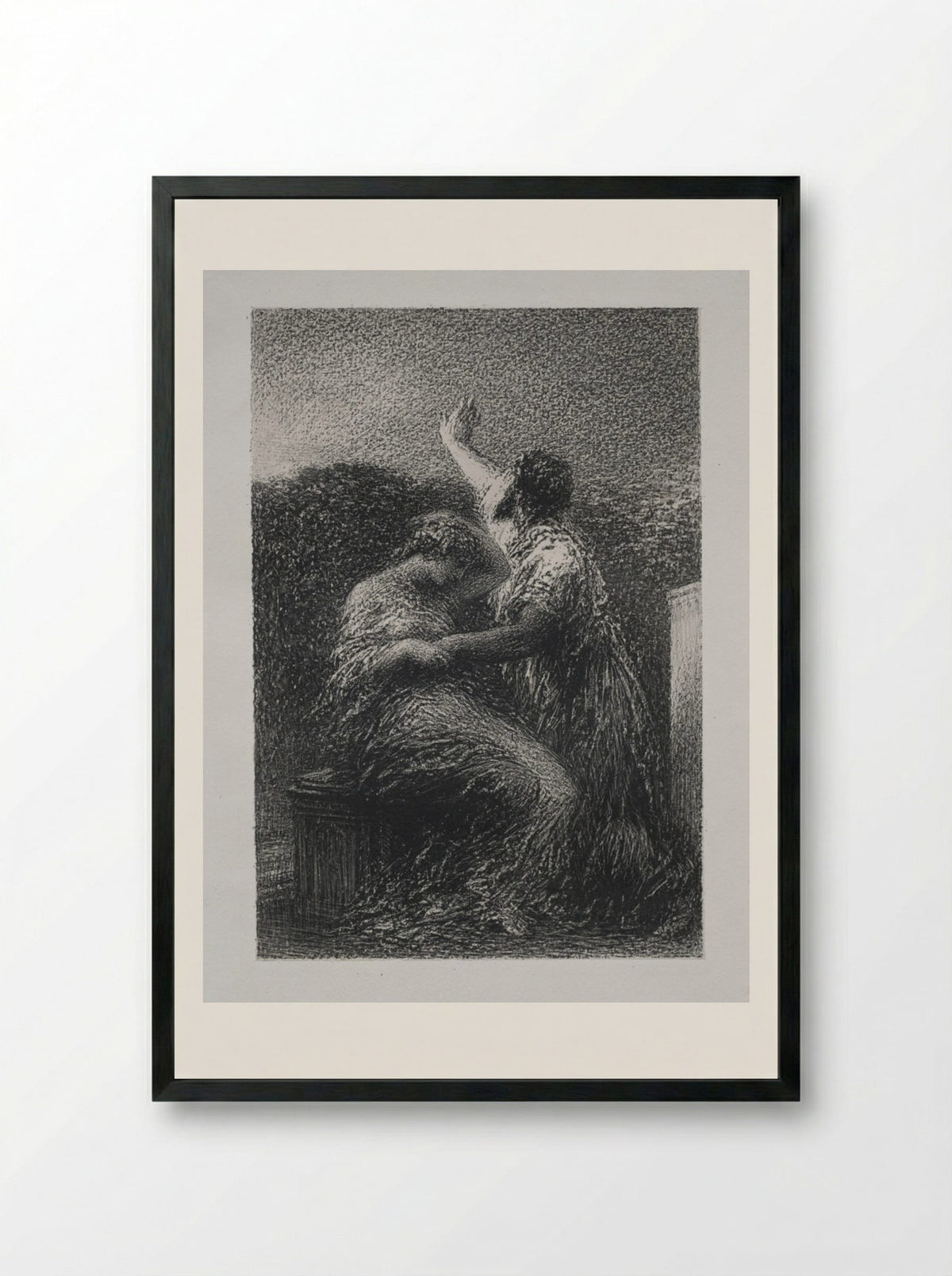 Le mage Baltajar et Fatime - Henri Fantin-Latour - Framed Print Black