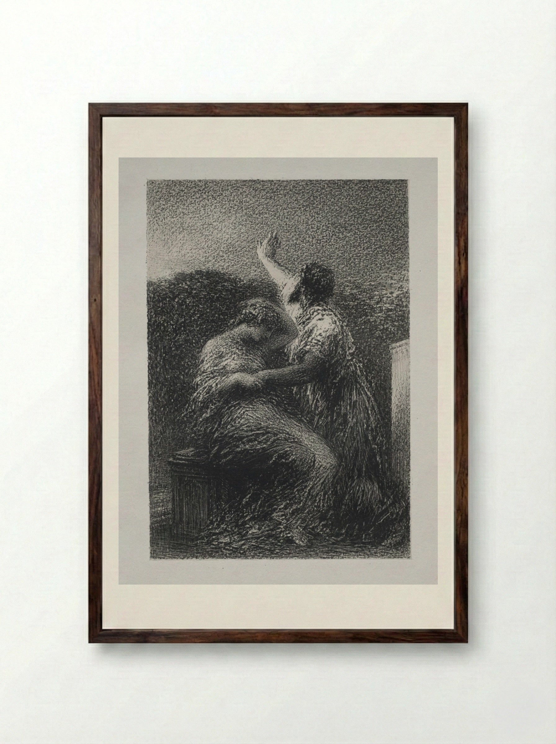 Le mage Baltajar et Fatime - Henri Fantin-Latour - Framed Print Dark Wood
