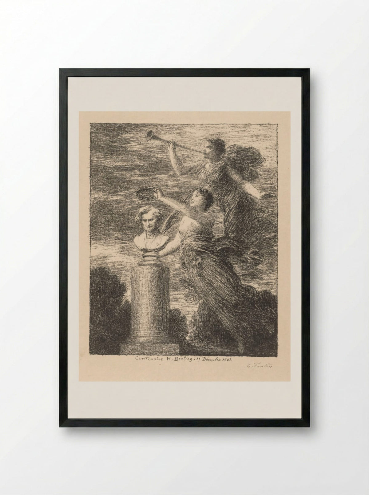 Centenary of Hector Berlioz - Henri Fantin-Latour - Framed Print Black