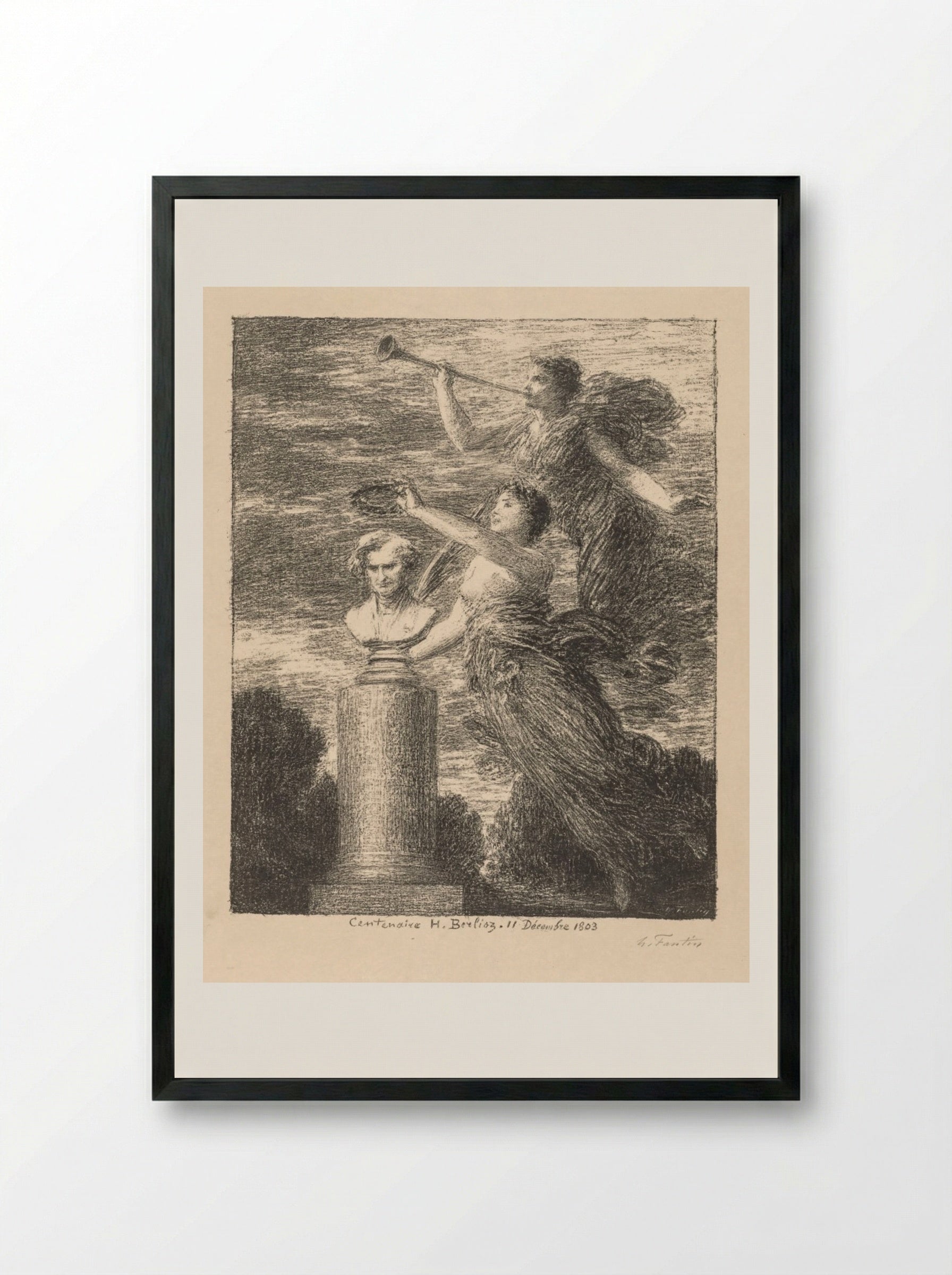 Centenary of Hector Berlioz - Henri Fantin-Latour - Framed Print Black
